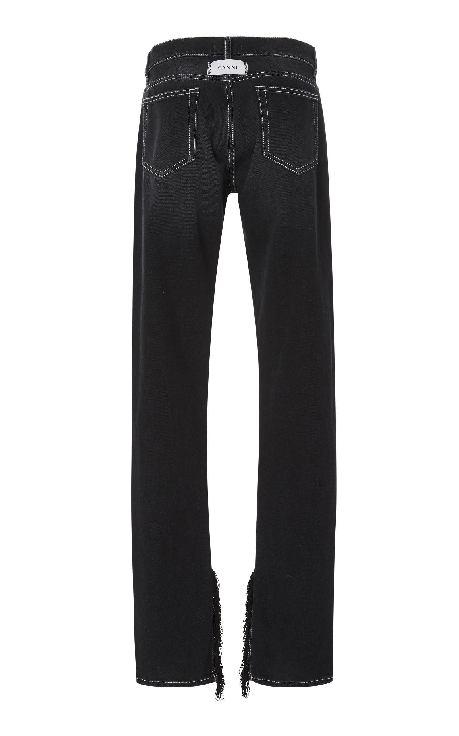 Ganni Cotton Fringed High-rise Skinny 