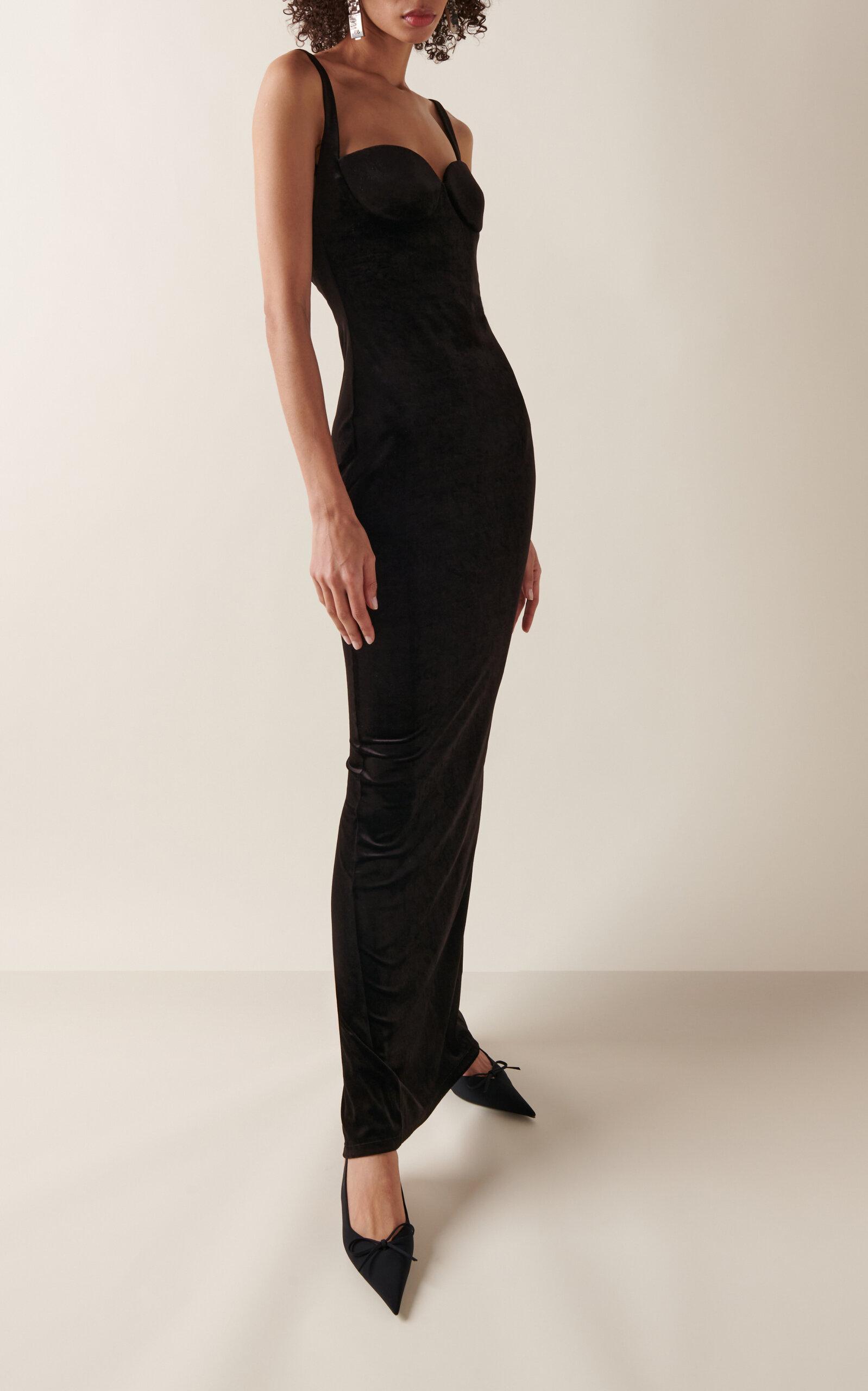 balenciaga corset dress Balenciaga Velvet Bustier Gown in Black