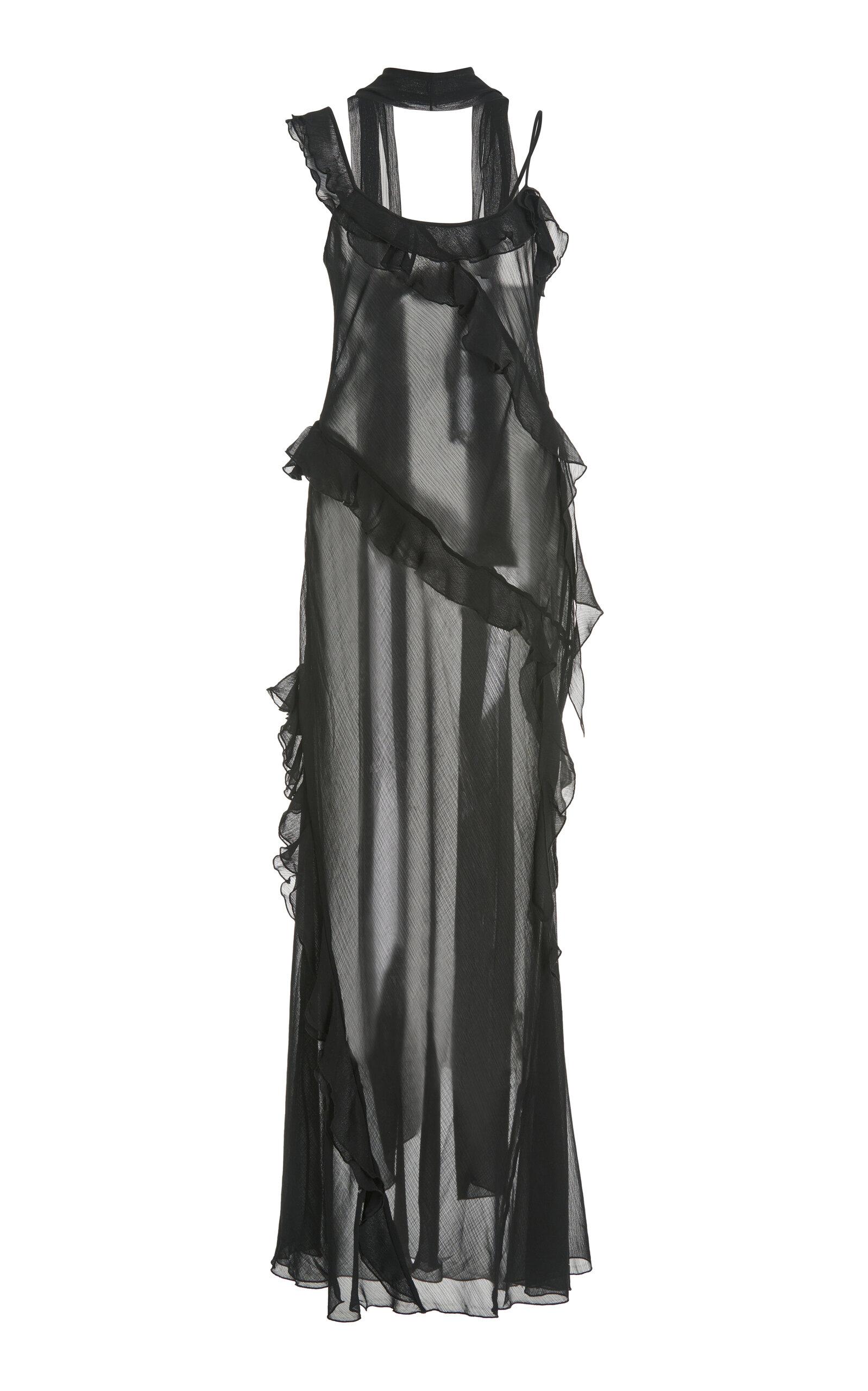 Siedres Exclusive Monica Ruffled Maxi Dress in Black | Lyst Siedres Exclusive Monica Ruffled Maxi Dress in Black | Lyst
