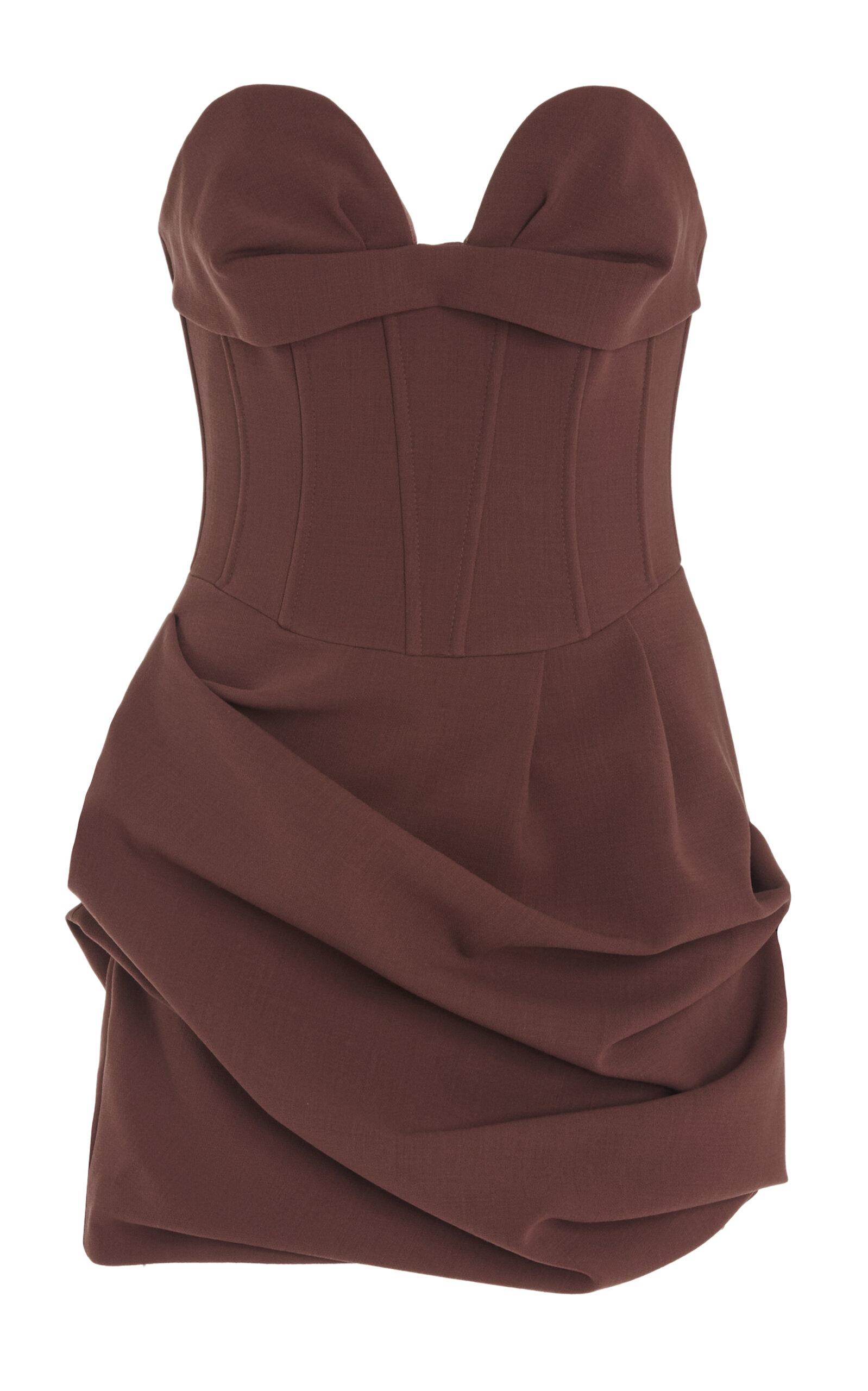 strapless open back dress Cranberry Spice Flannel Mini Dress In Red main image 1