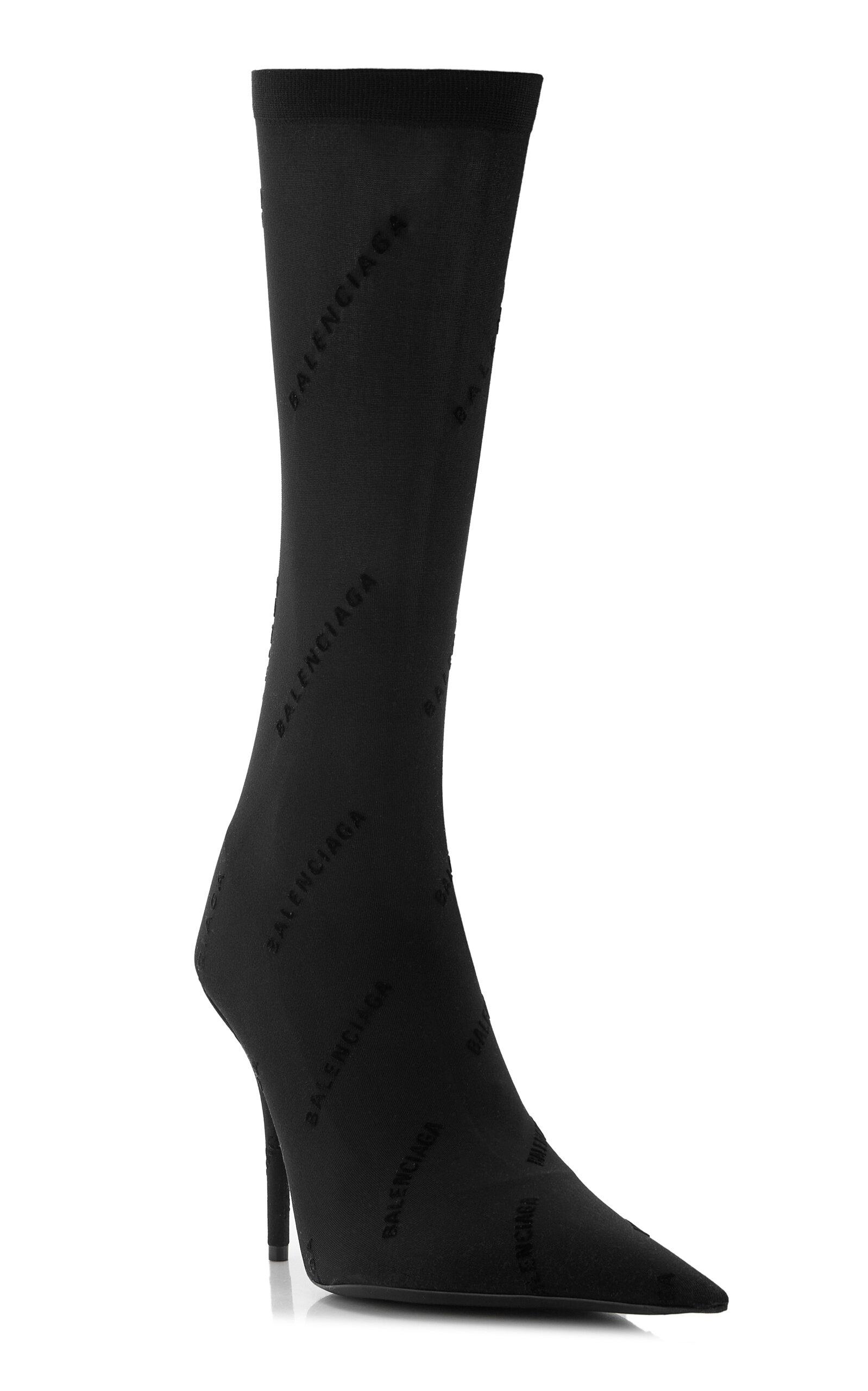 Balenciaga Naked Knife Knit Ankle Boots in Black | Lyst