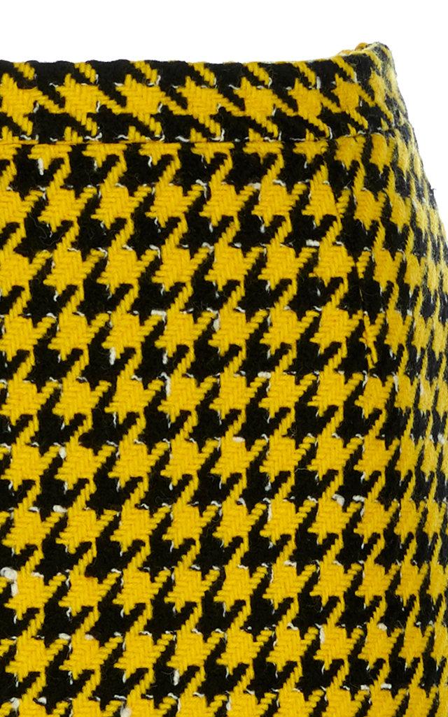 yellow houndstooth skirt