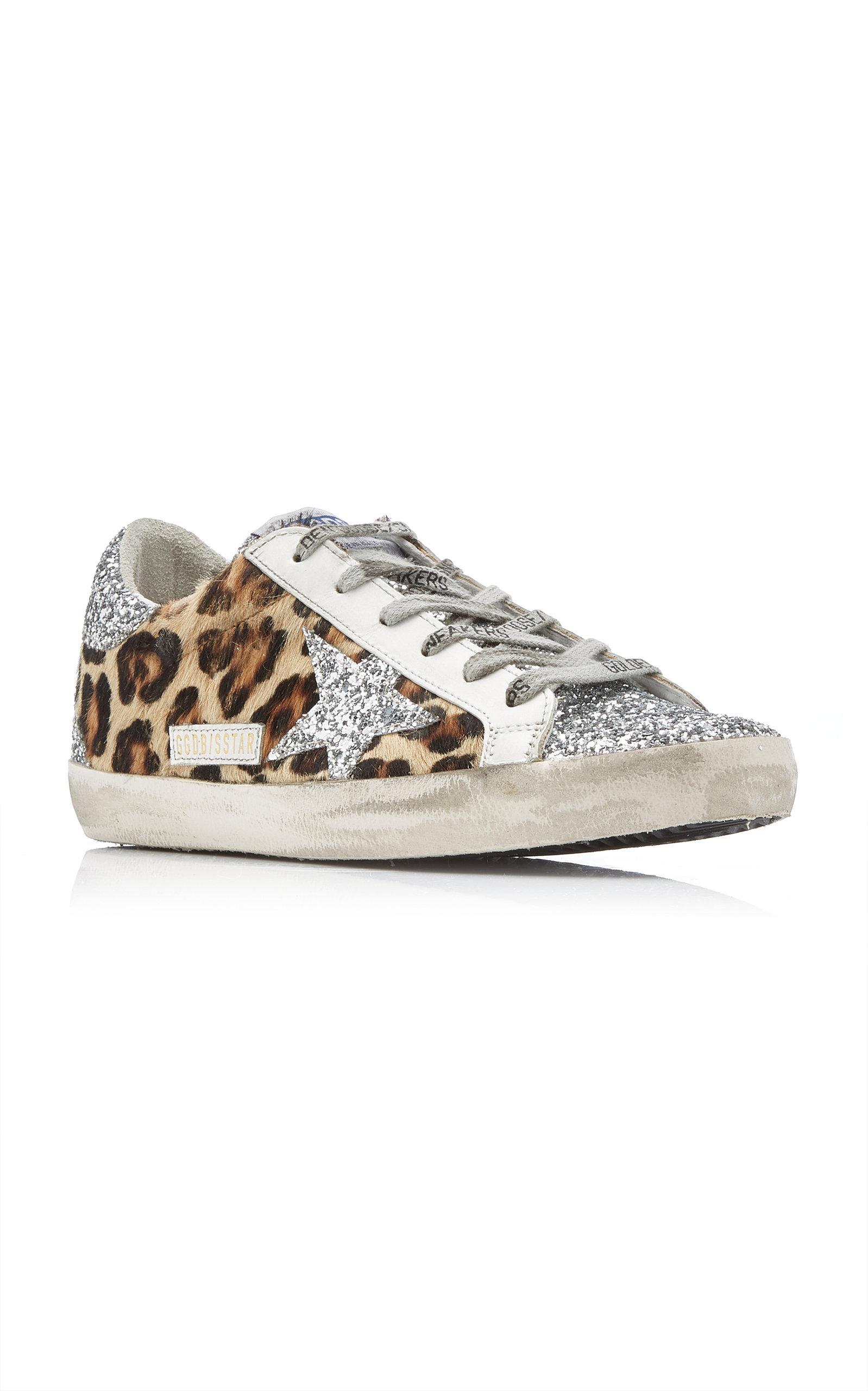 golden goose glitter leopard sneakers