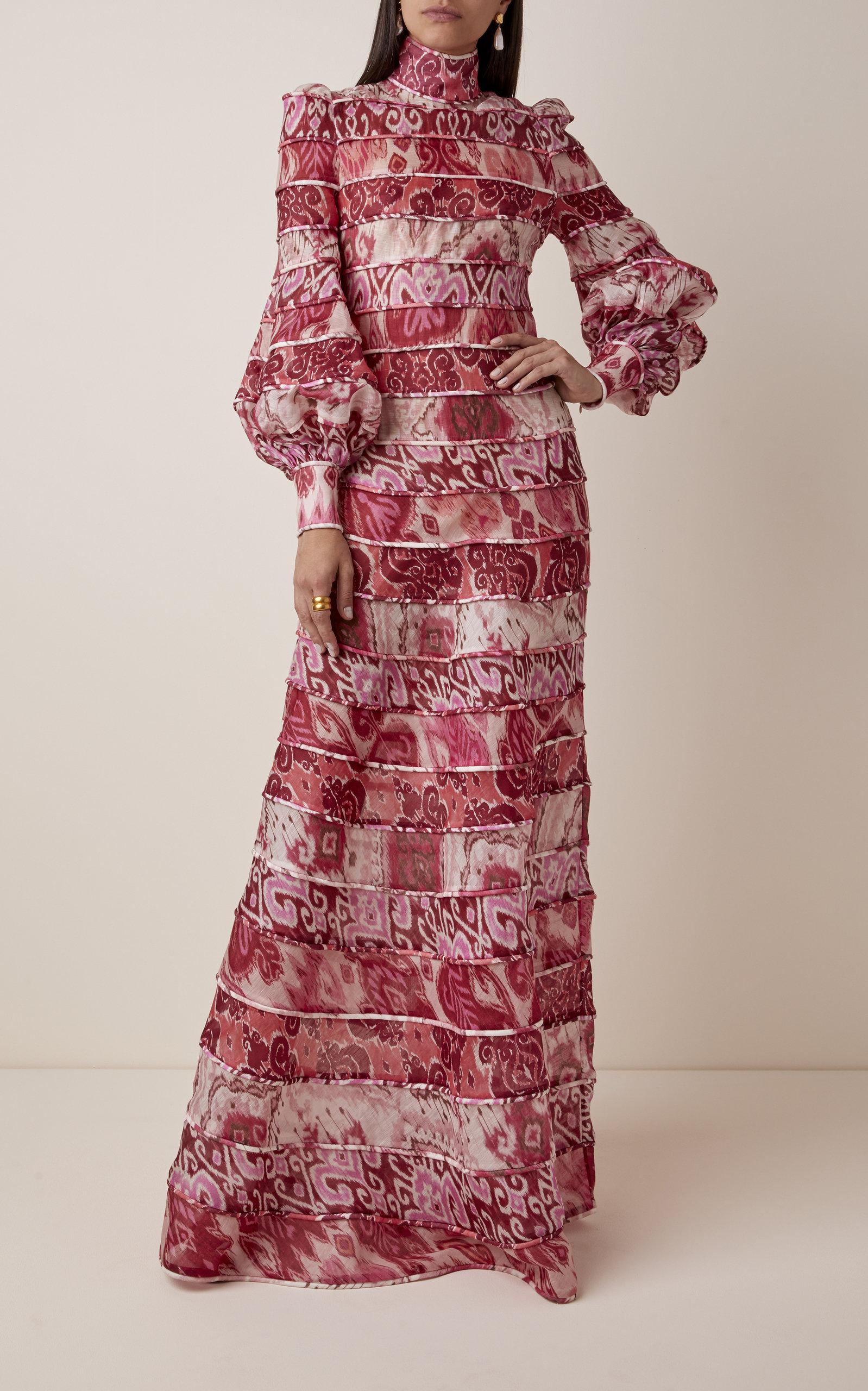 Zimmermann Ikat Print Maxi Dress in Pink | Lyst