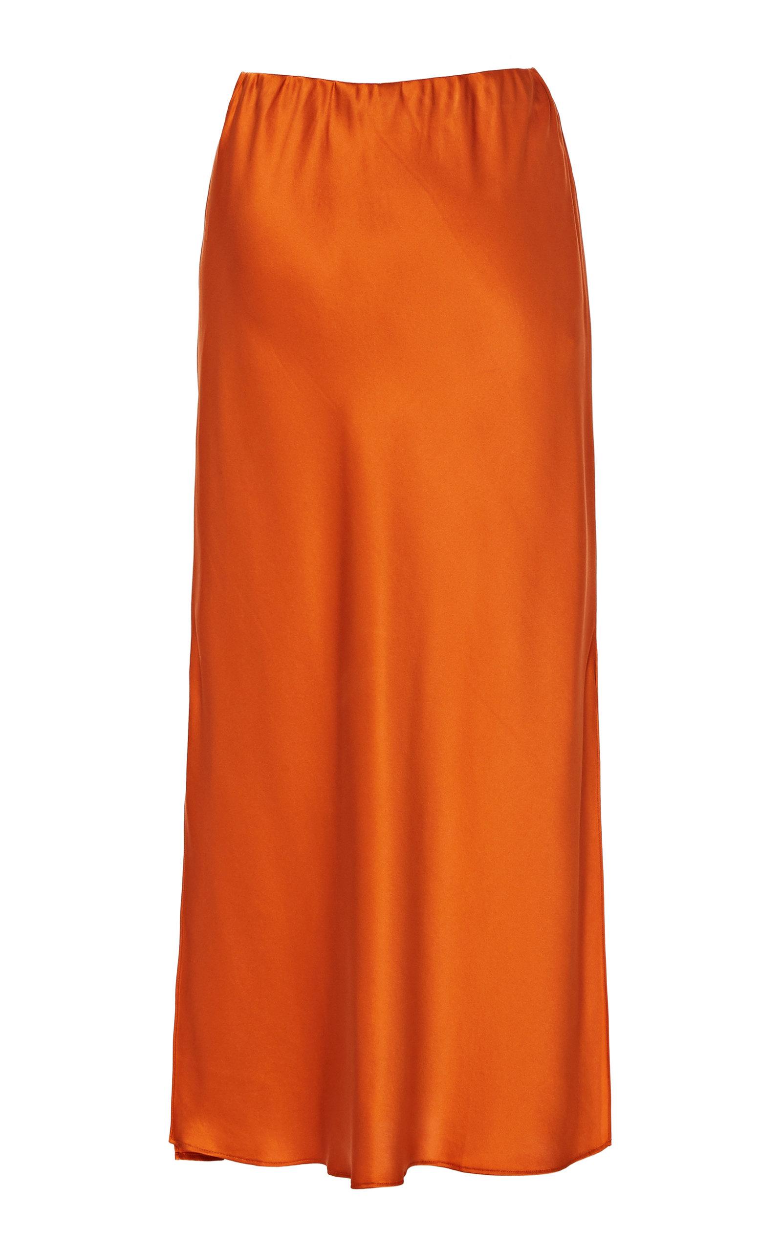 Olivia Von Halle Isla Silk Skirt in Orange - Lyst