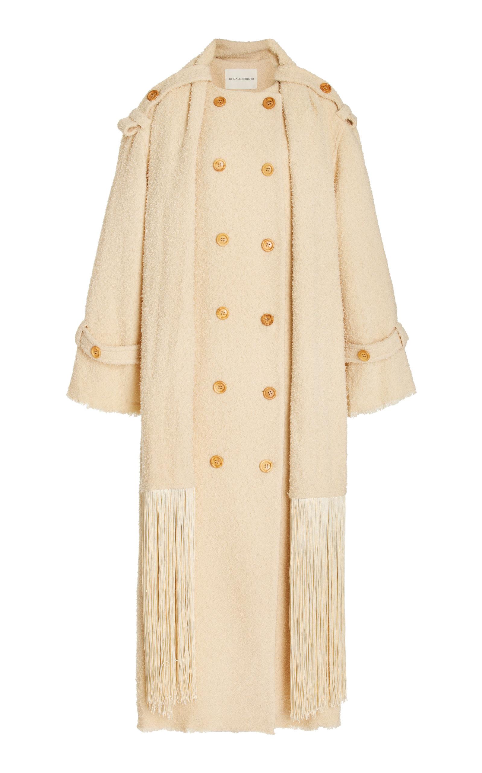 By Malene Birger Aspen Double-breasted Bouclé Coat in Natural | Lyst