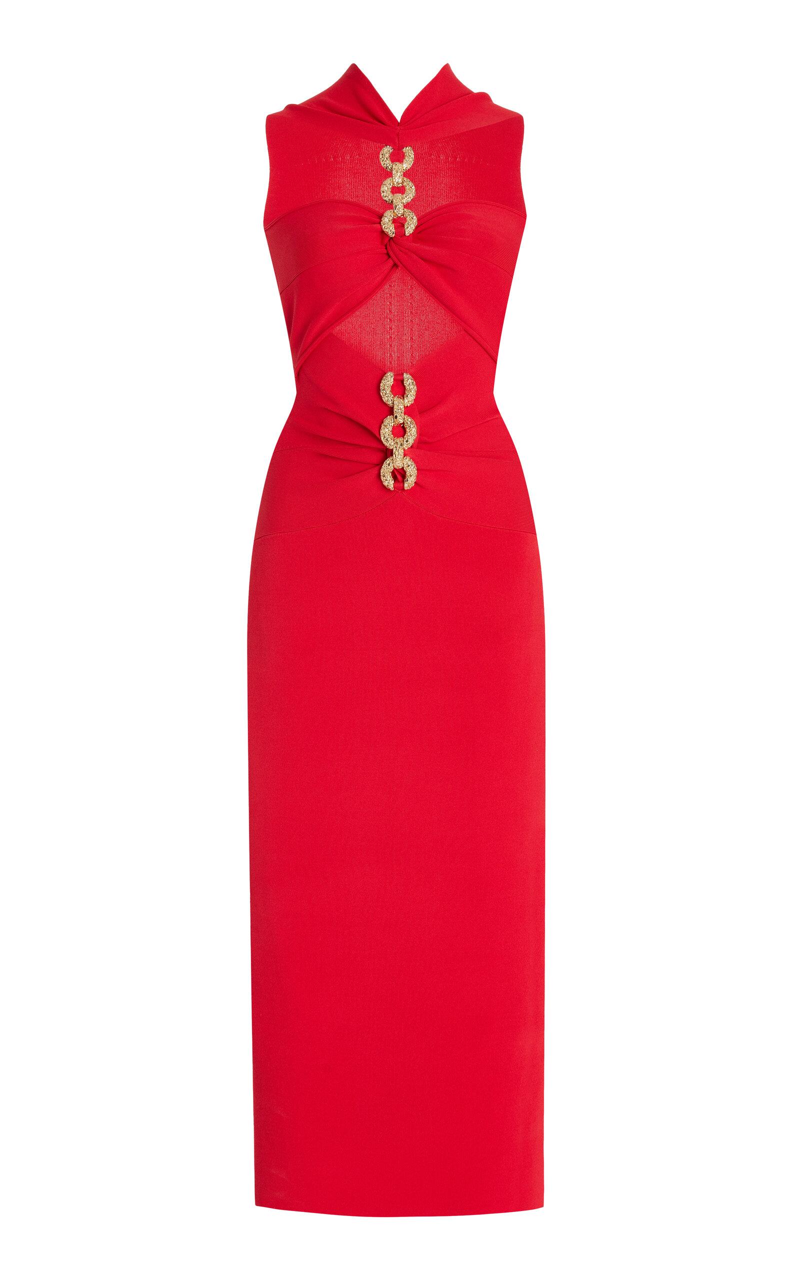 Cult Gaia Cristos Embellished Jersey Dress in Red | Lyst