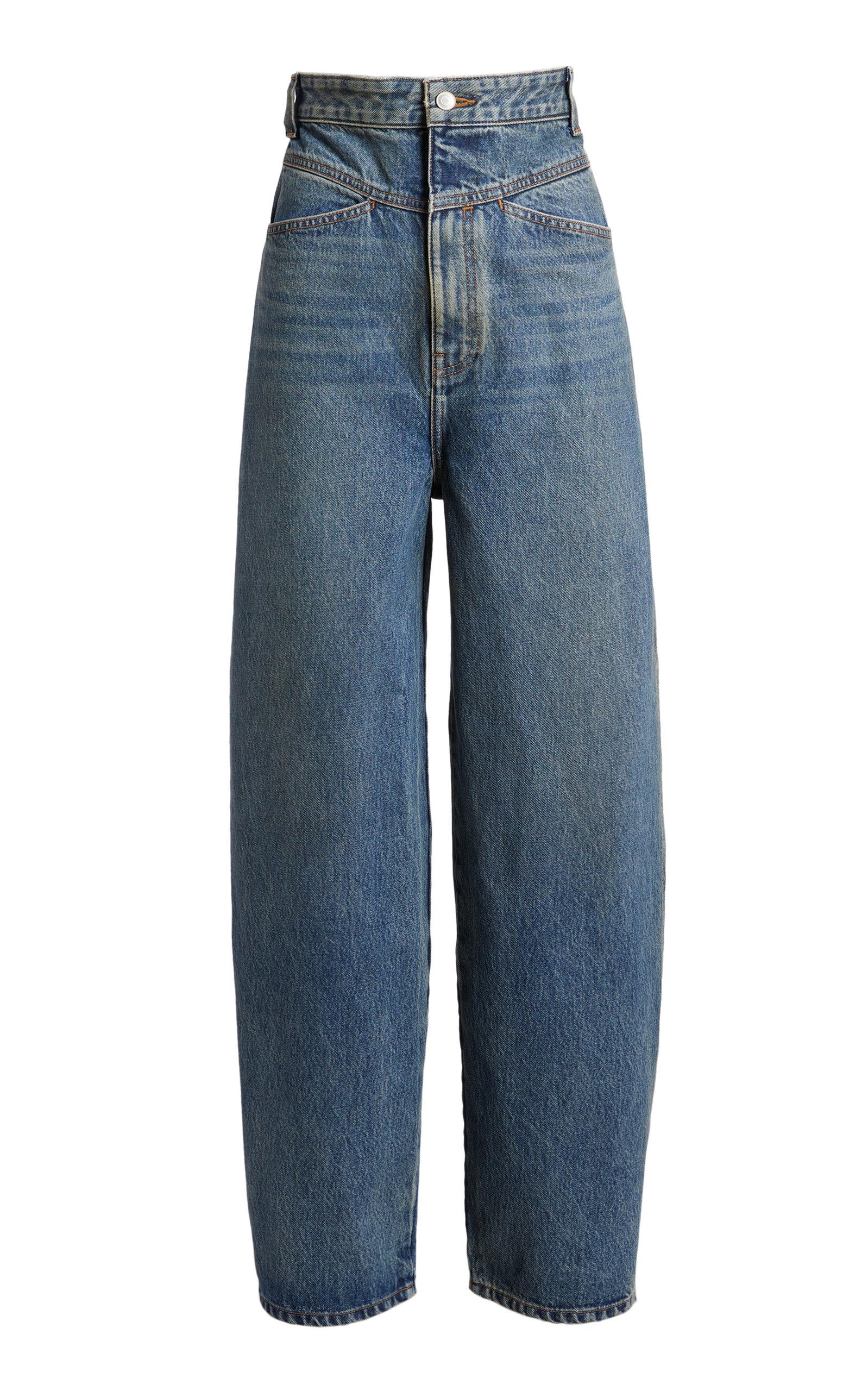 Khaite Preen Rigid Highrise Wideleg Jeans in Blue Lyst UK
