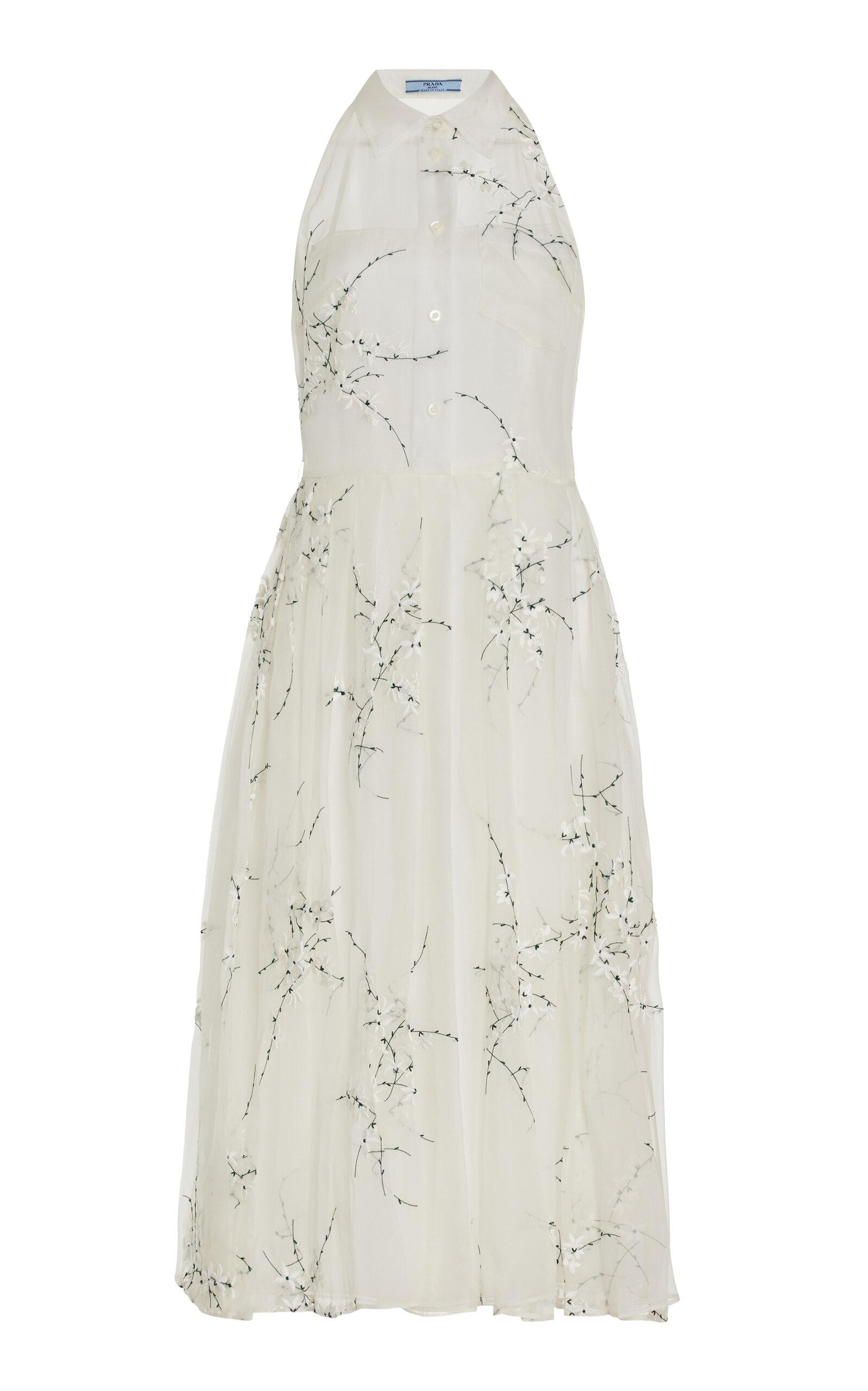 ワンピース PRADA SAND COTTON SHIRT DRESS Prada off-shoulder Cotton Shirt Dress | White | FARFETCH