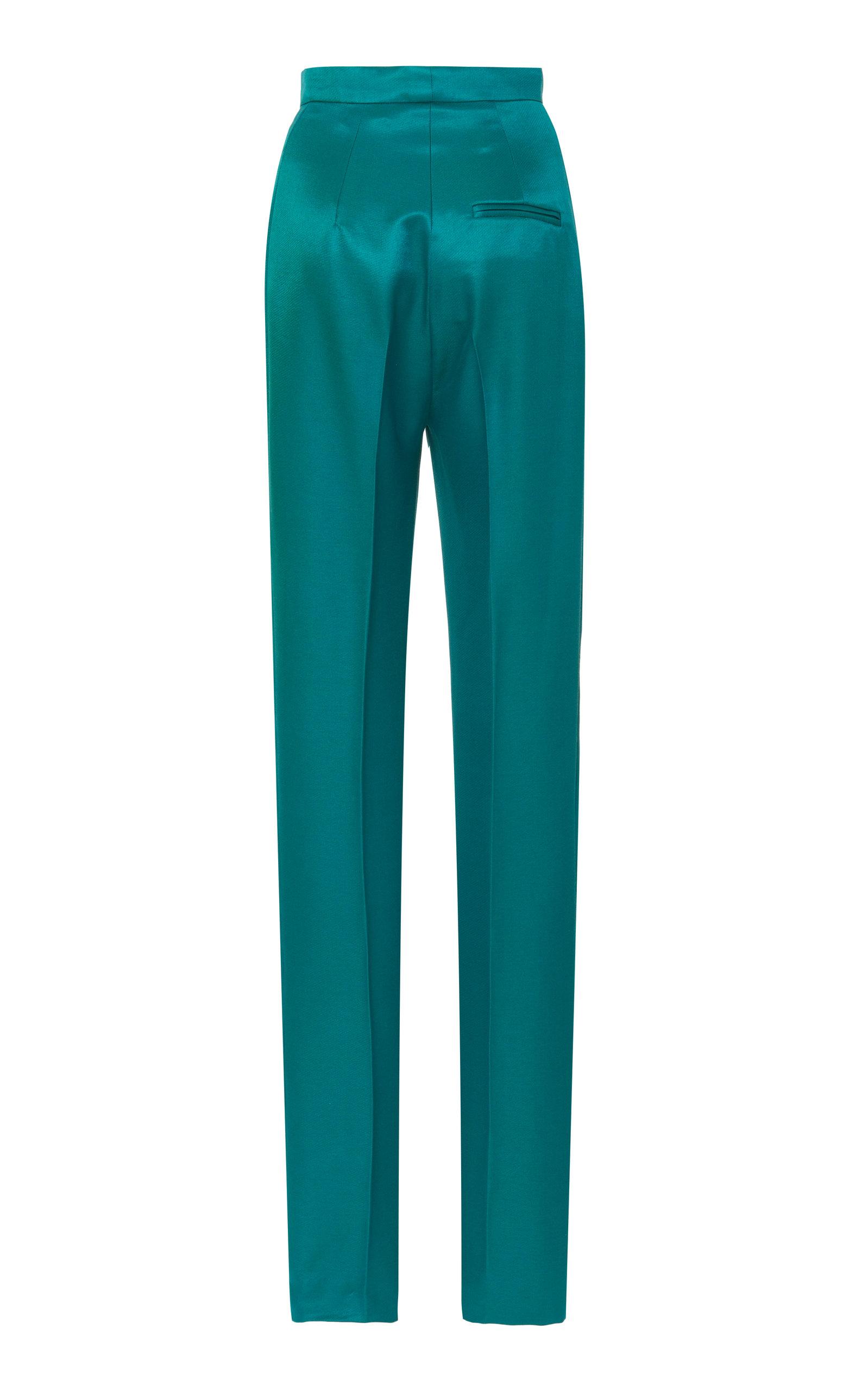 Carolina Herrera Synthetic High Waisted Straight Leg Satin Suit Pants ...