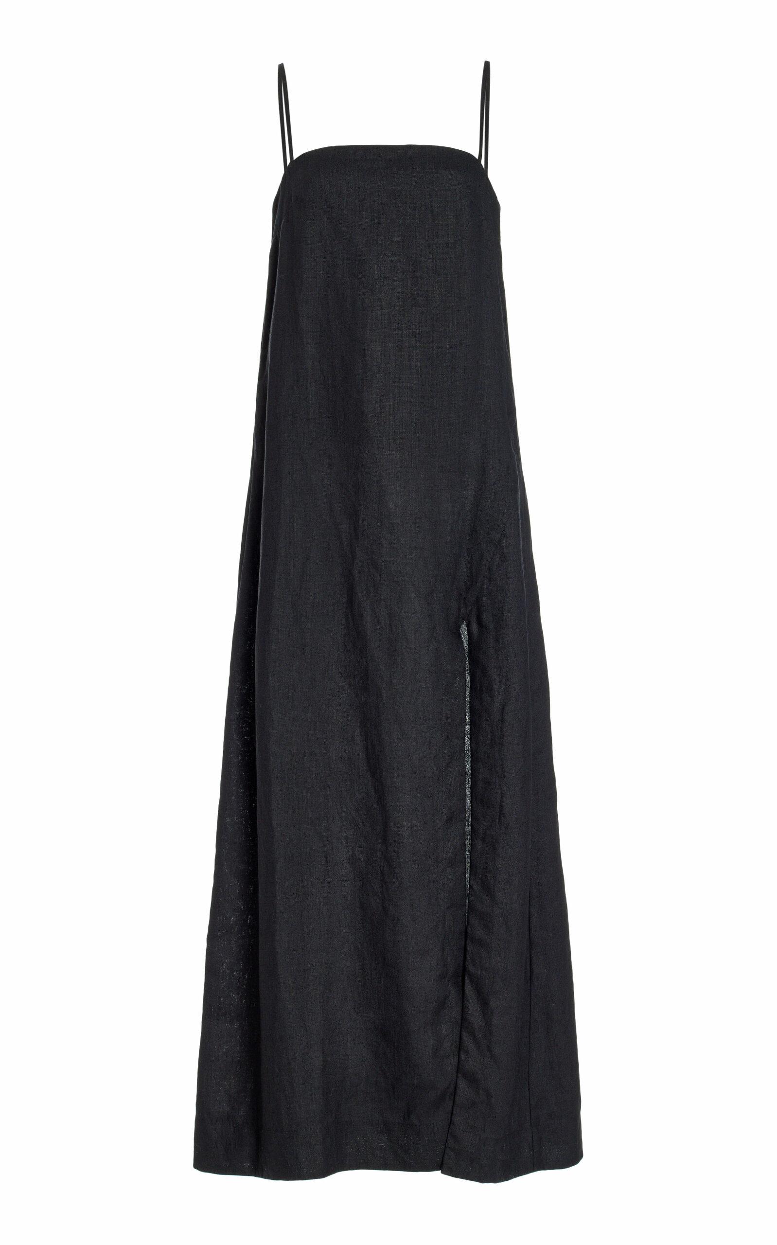 Posse Exclusive Marley Linen Maxi Dress in Black | Lyst