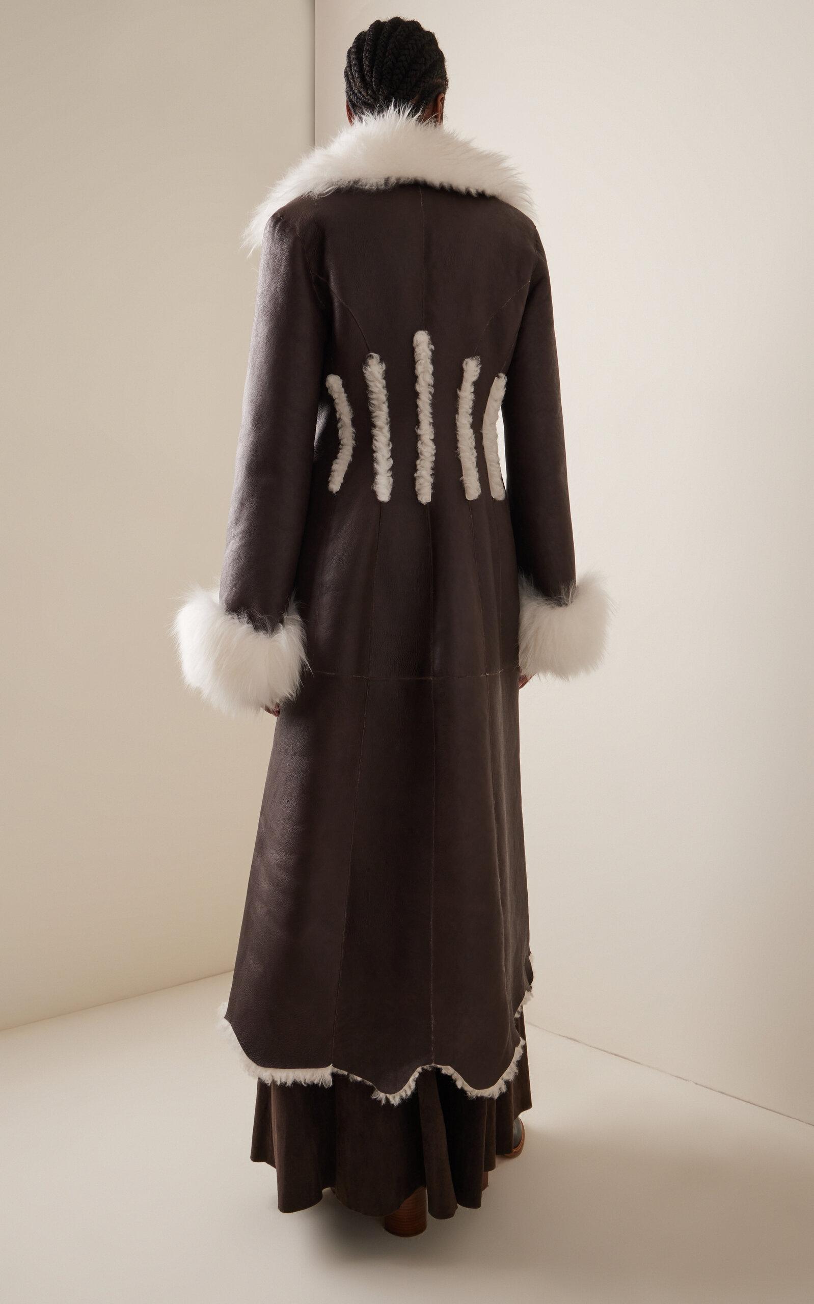 Gabriela Hearst Prufrock Shearling-trimmed Suede Coat in White | Lyst 