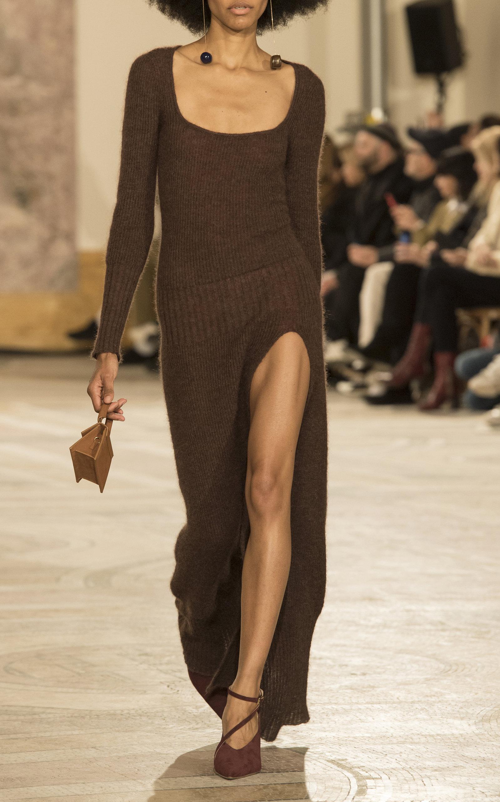 Jacquemus Dao Knit Maxi Dress in Brown ...