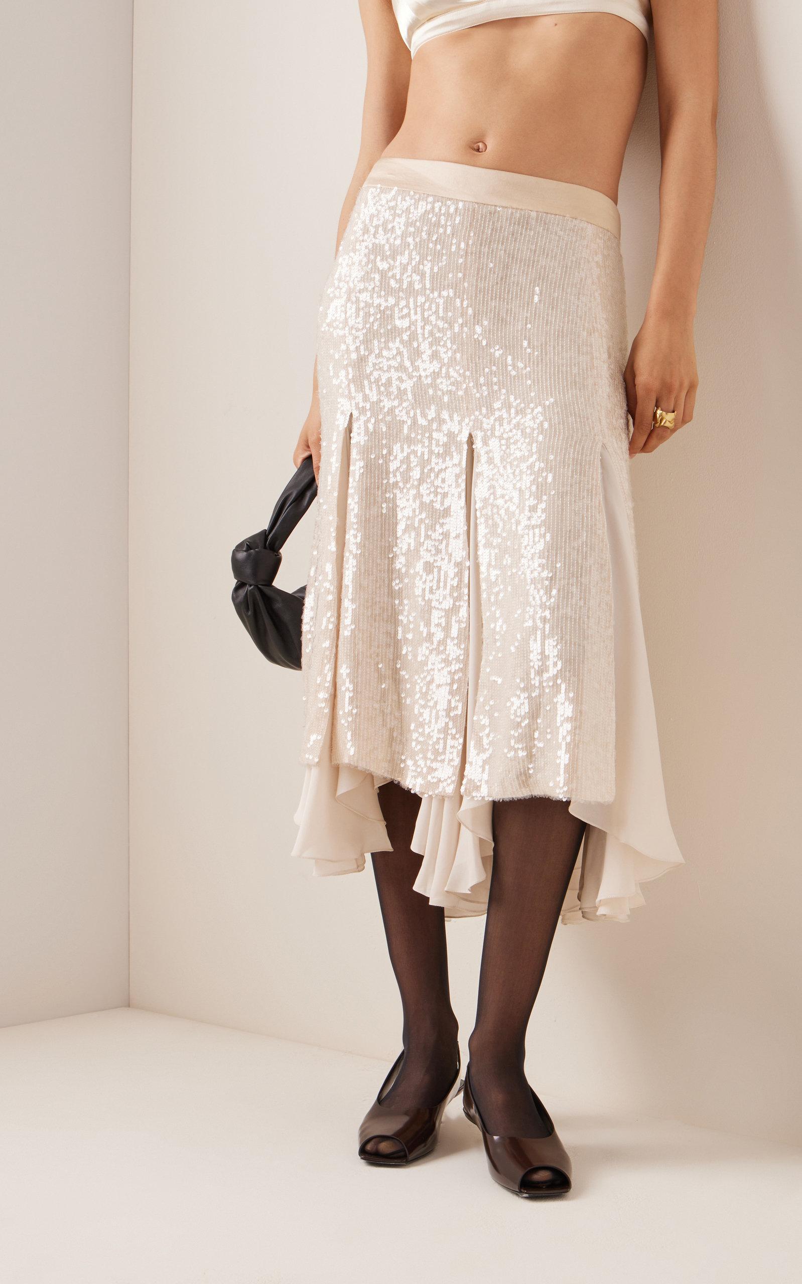 Topshop idol clearance silver sequin skirt