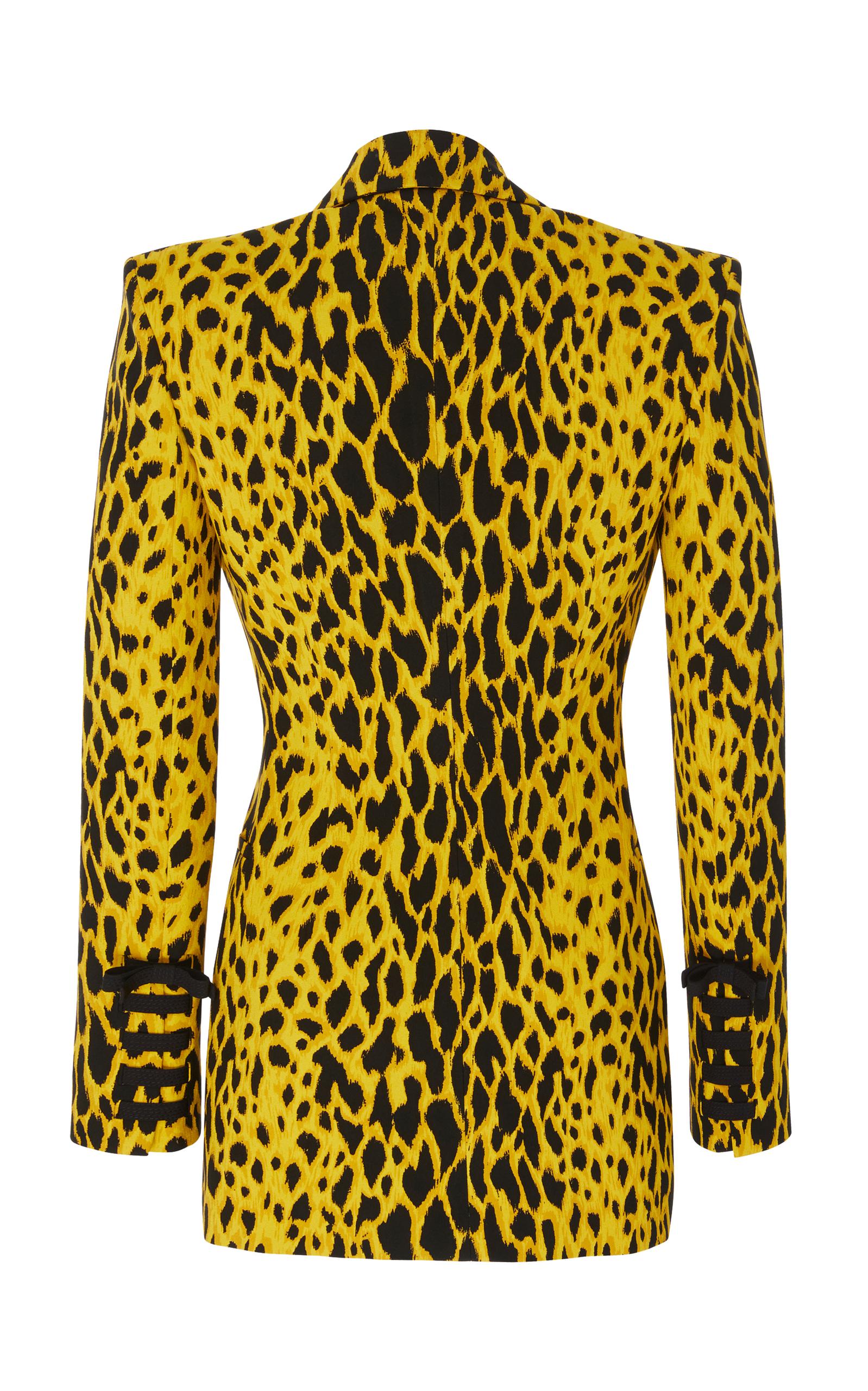 Lyst - Versace Animal Print Blazer in Yellow