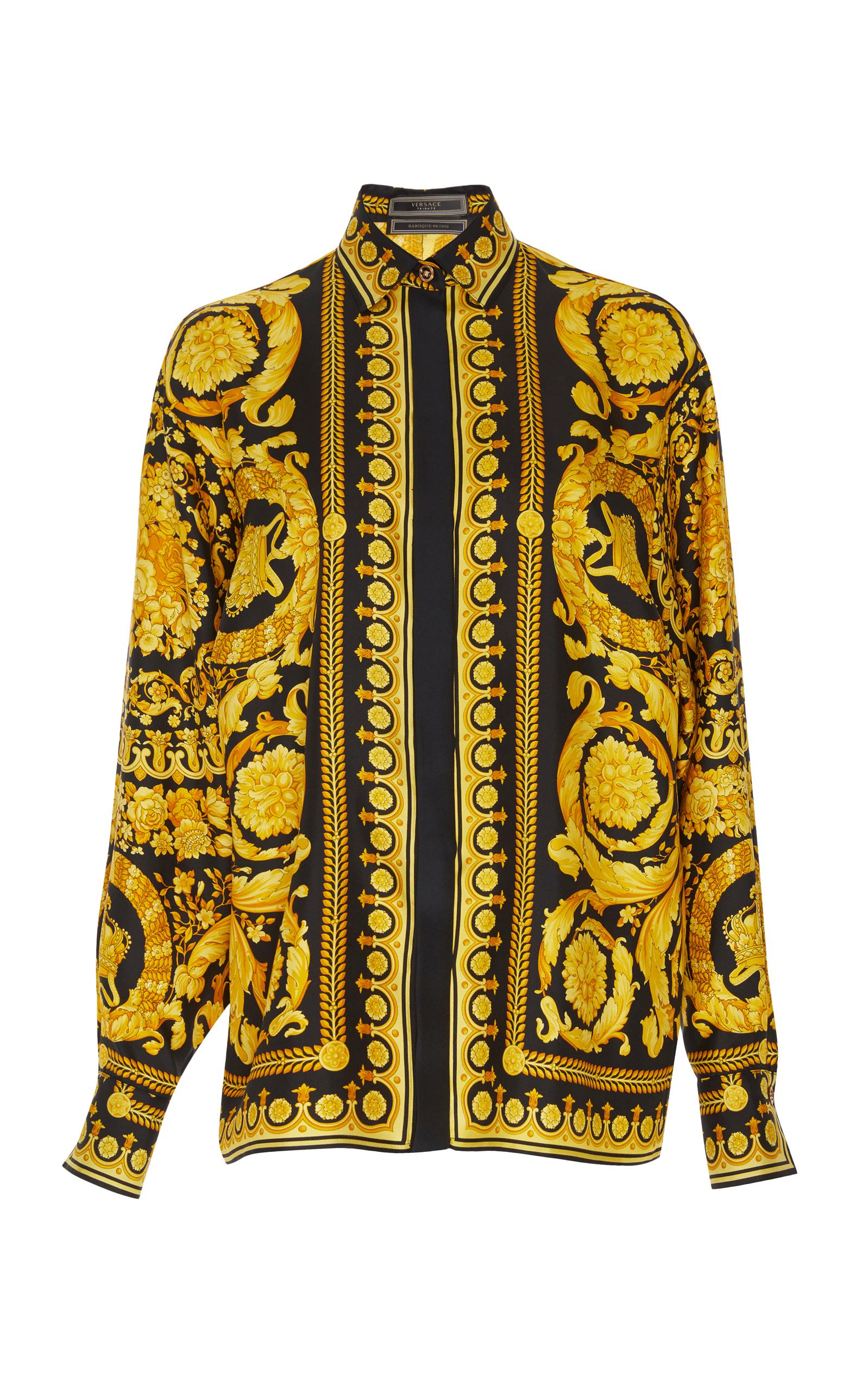 Versace Synthetic Baroque Print Shirt in Yellow - Lyst