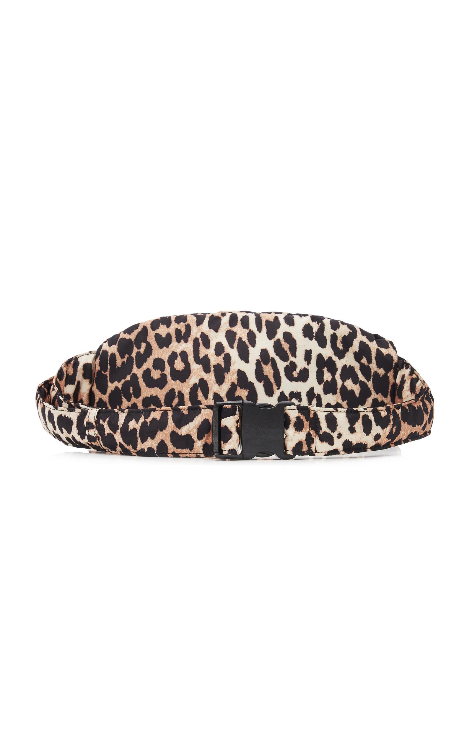 Ganni Synthetic Leopard-print Shell Belt Bag | Lyst