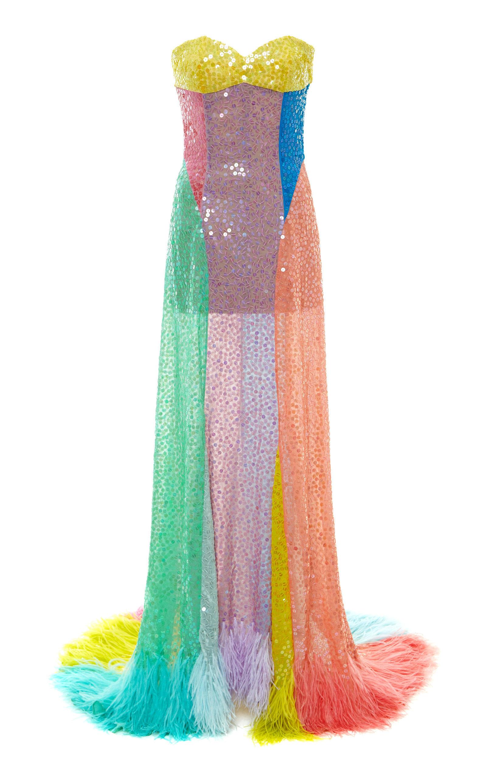 Attico rainbow sequin on sale dress