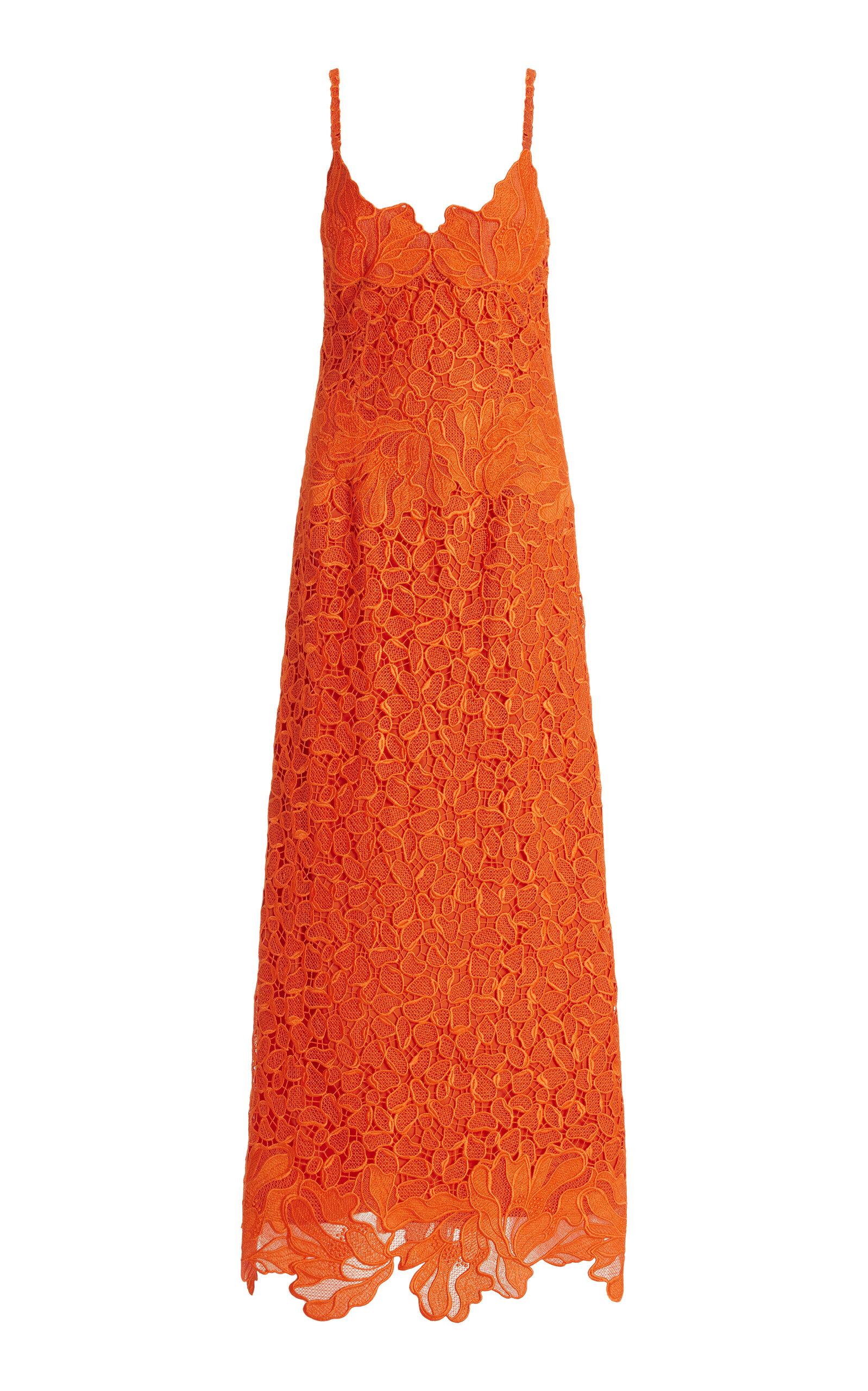 Jonathan Simkhai Phoenix Embroidered Lace Maxi Dress in Orange Lyst Canada