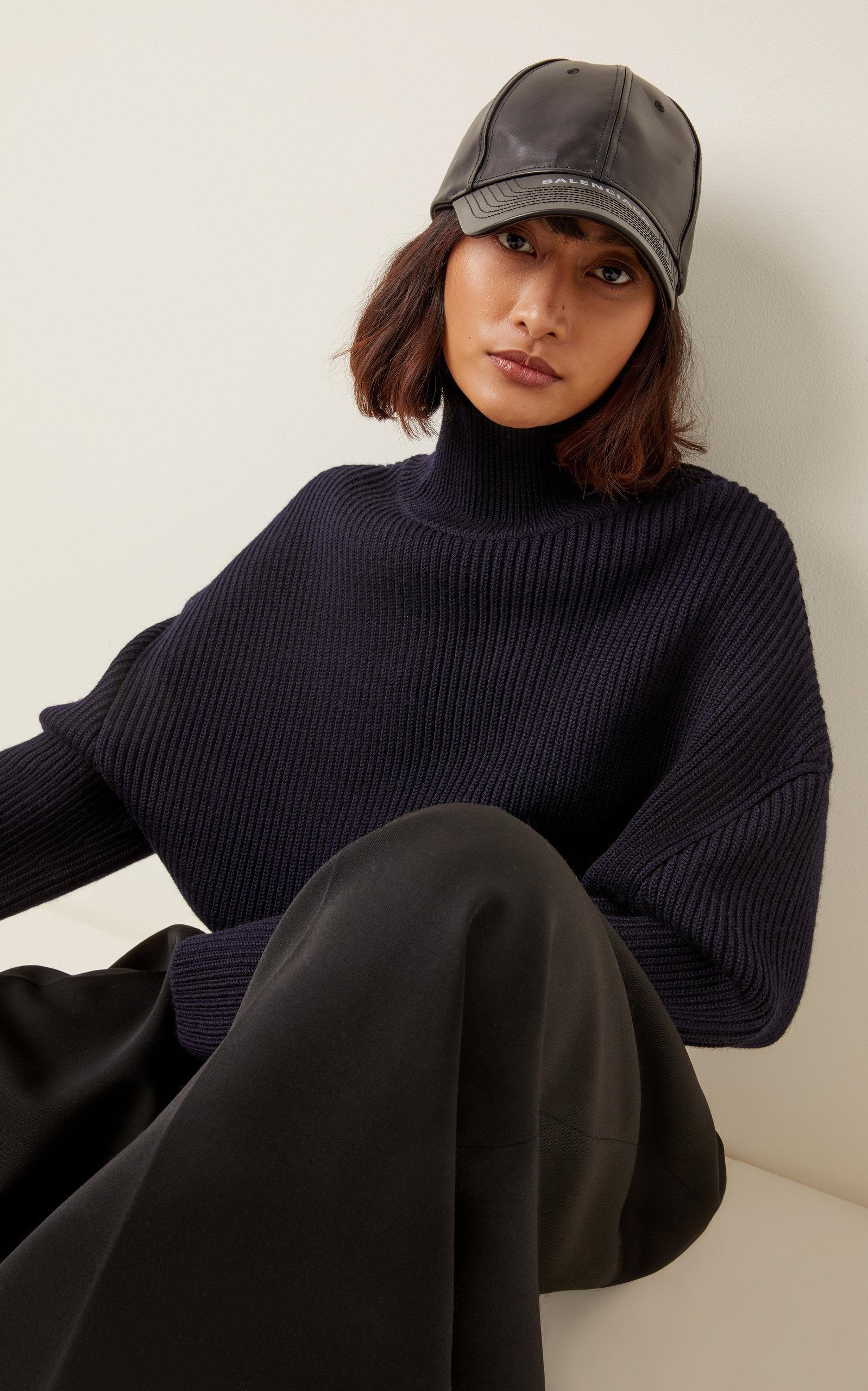 Balenciaga Leather Baseball Cap in 