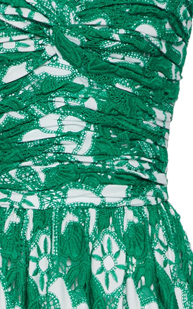 Alexis Samanta Tiered Ruffle Cotton Dress in Green | Lyst Alexis Samanta Tiered Ruffle Cotton Dress in Green | Lyst