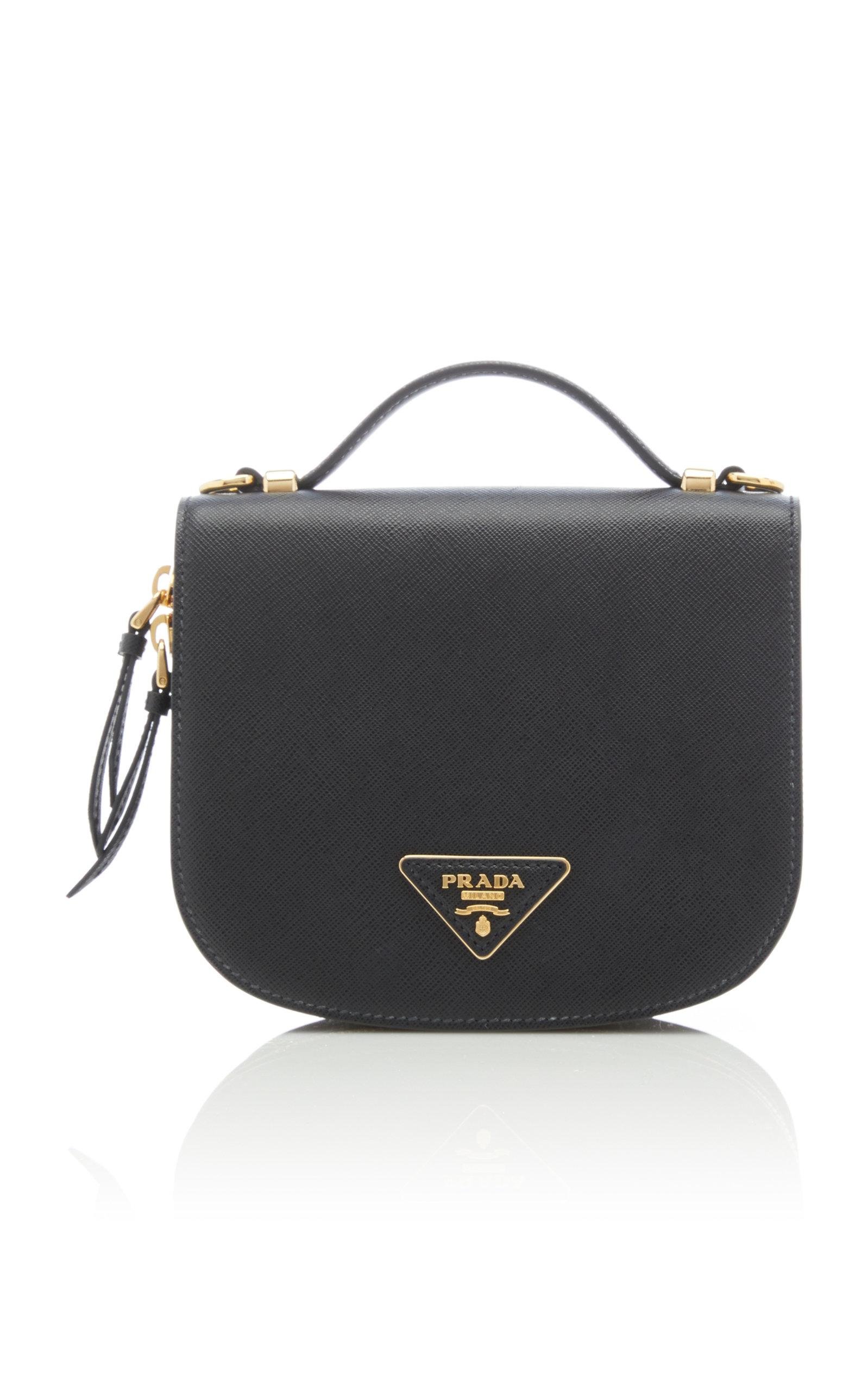 Prada Saffiano Leather Odette Bag, Black