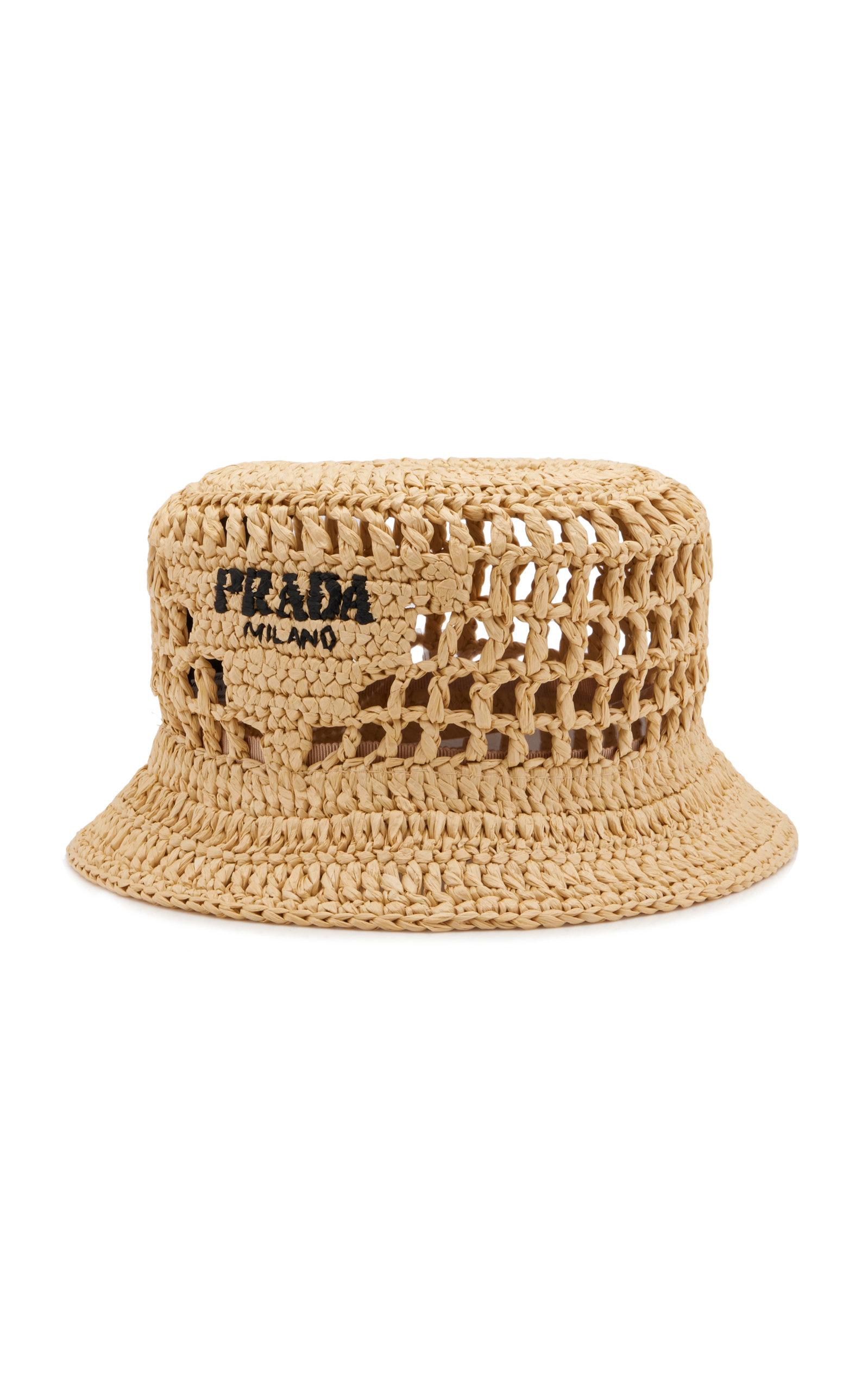 Prada Raffia Bucket Hat in Natural | Lyst