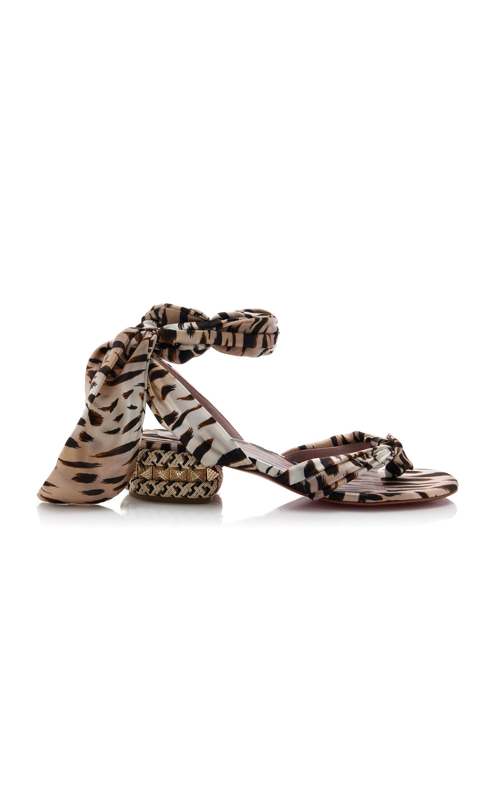 Christian Louboutin Pyra Du Desert 30Mm Crepe-Satin Sandals