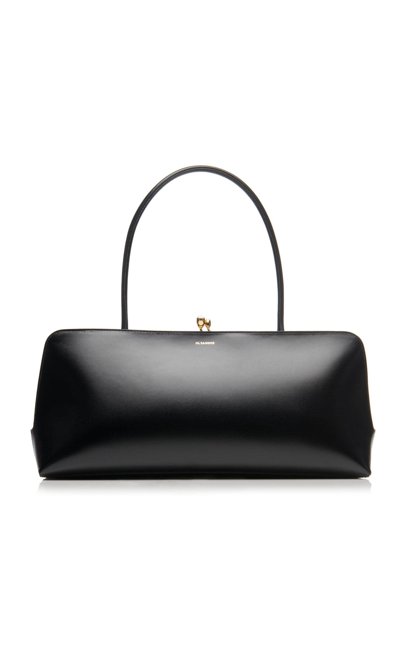 Jil Sander Medium Goji Frame Pearl Leather Top Handle Bag in Black - Lyst