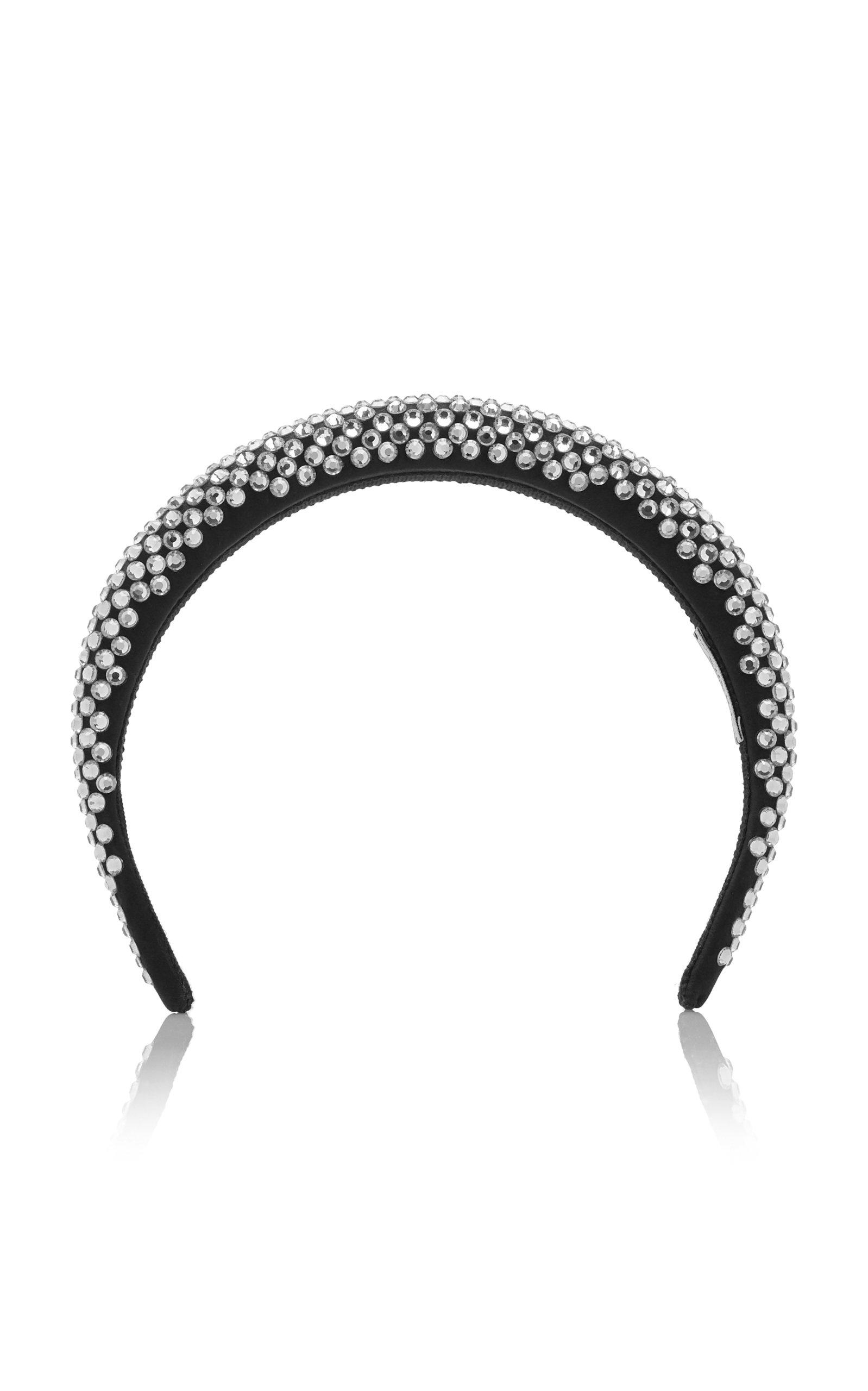 Prada Crystal-embellished Silk-satin Headband in Metallic | Lyst