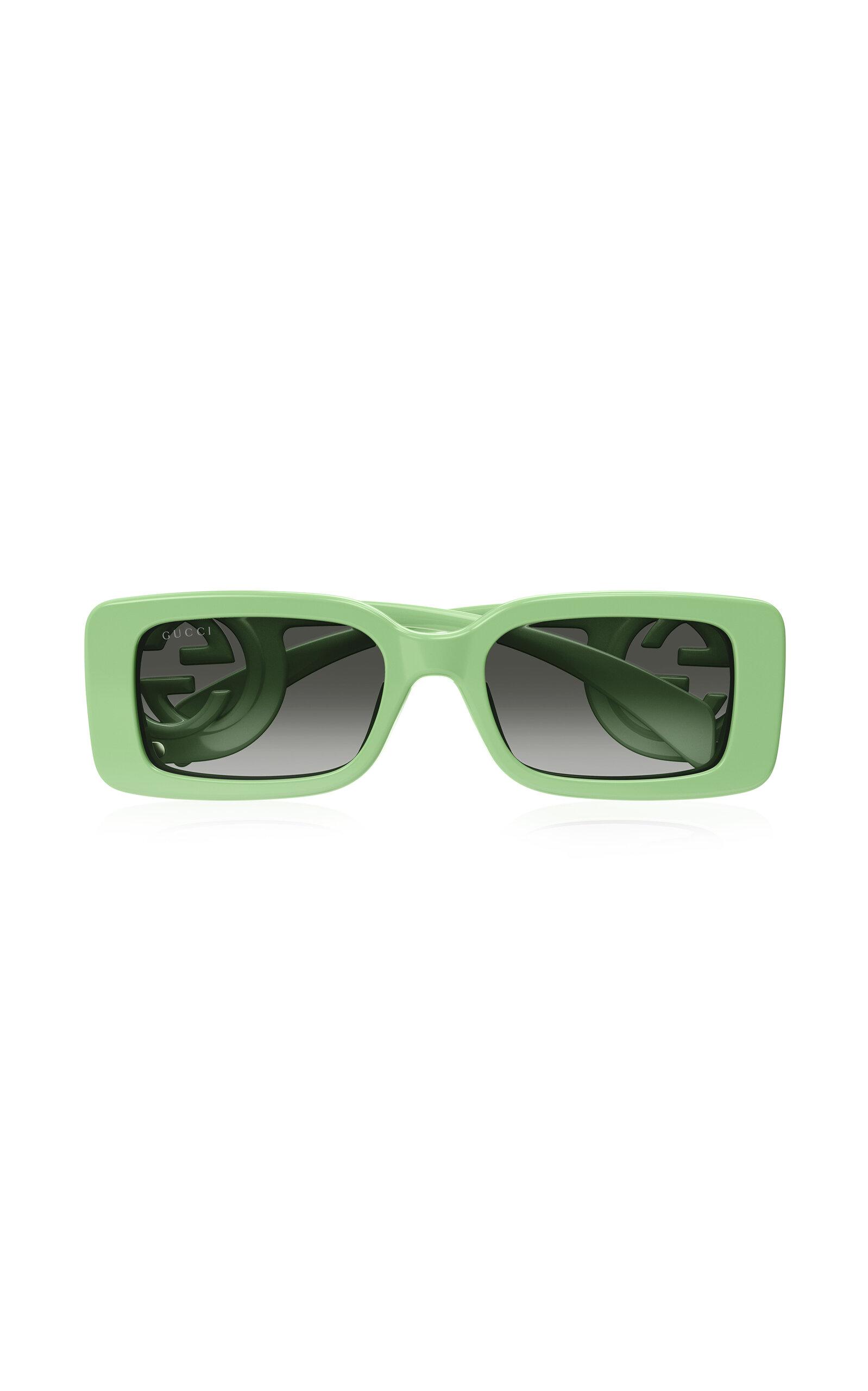 Gucci Chaise-longue Square-frame Acetate Sunglasses in Green | Lyst