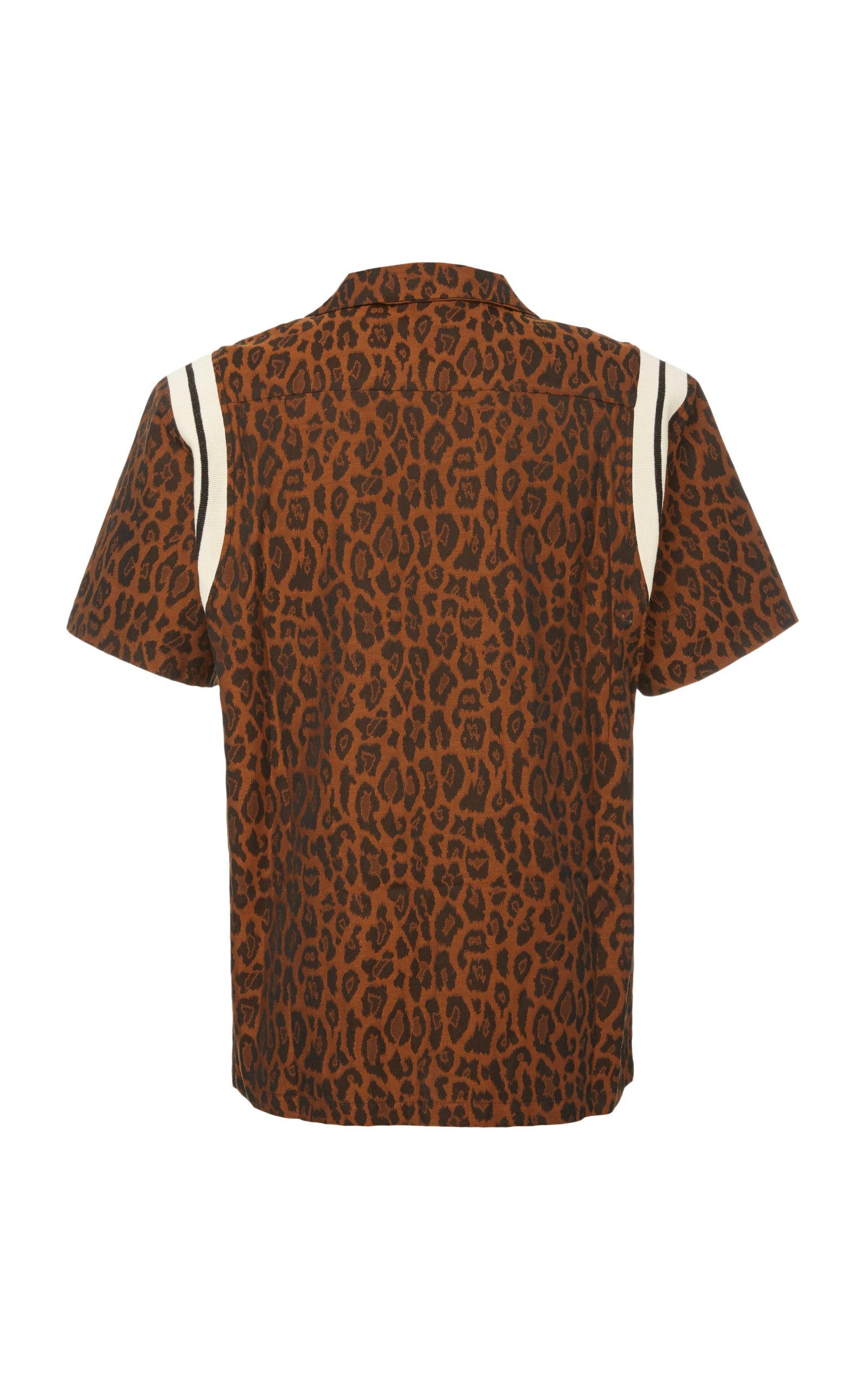for Men Just Don Leopard-print Cotton-poplin Bowling Shirt in Animal Mens Shirts Just Don Shirts Brown 