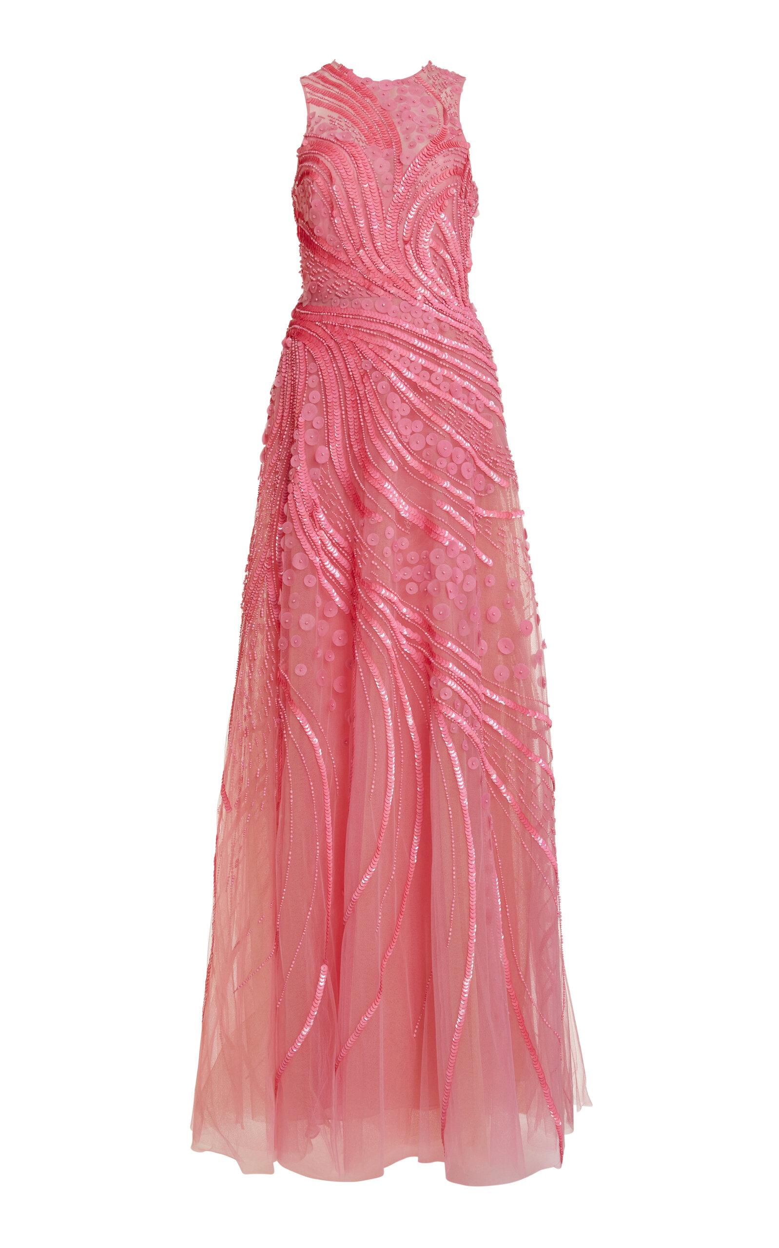 elie saab bead embroidered long dress Isabella Patchwork Maxi Dress