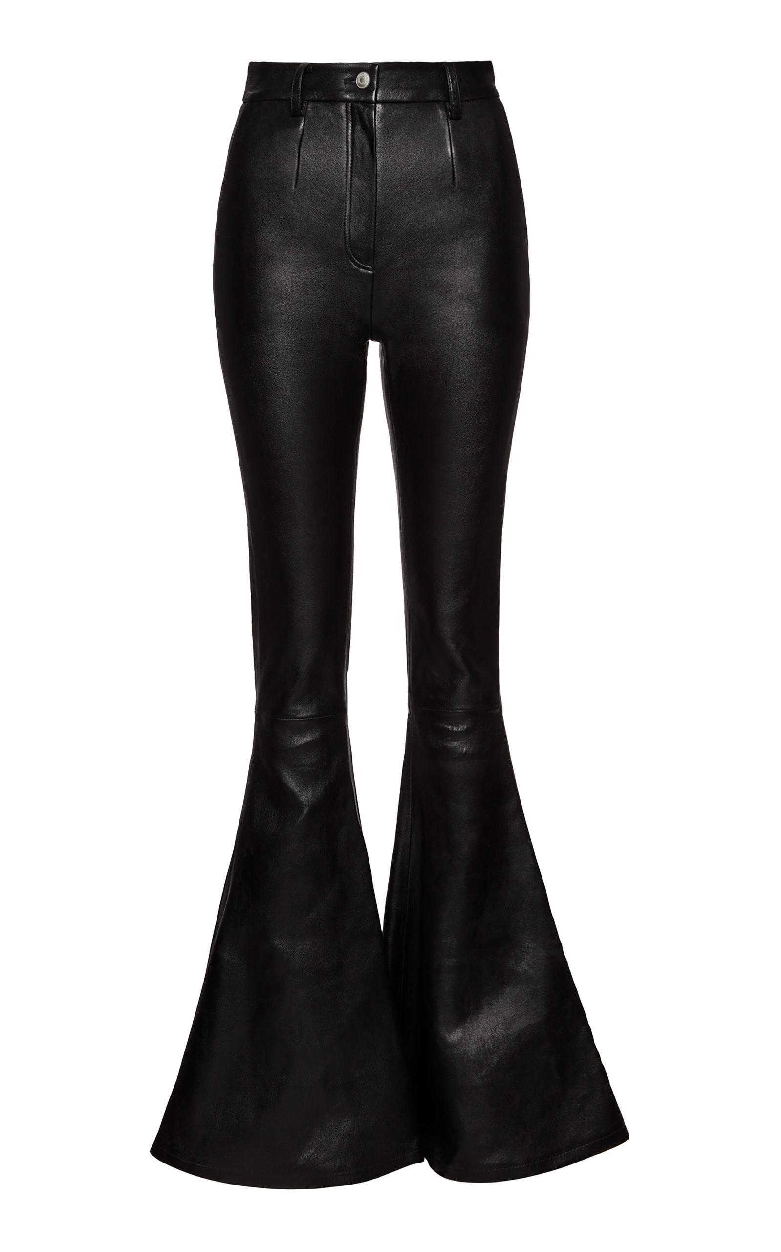 Magda Butrym Flared Leather Pants in Black | Lyst UK