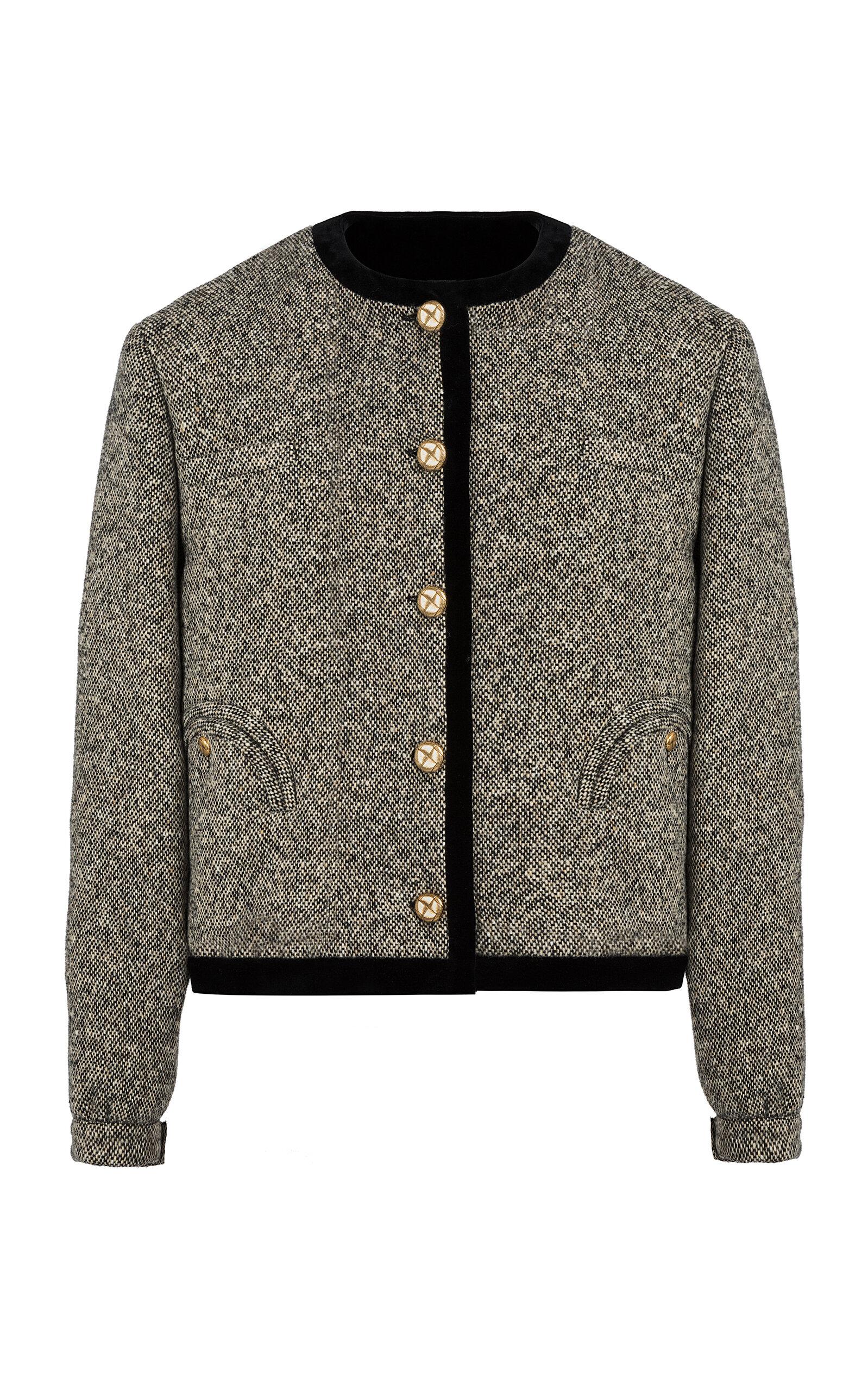 Blazé Milano Lana Gliss Oversized Cotton-tweed Bolero Jacket in Grey ...