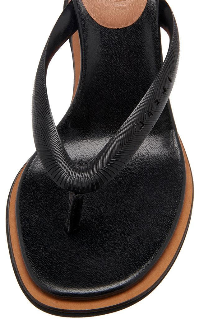 Marni Reverse Leather Thong Sandals in Black - Lyst