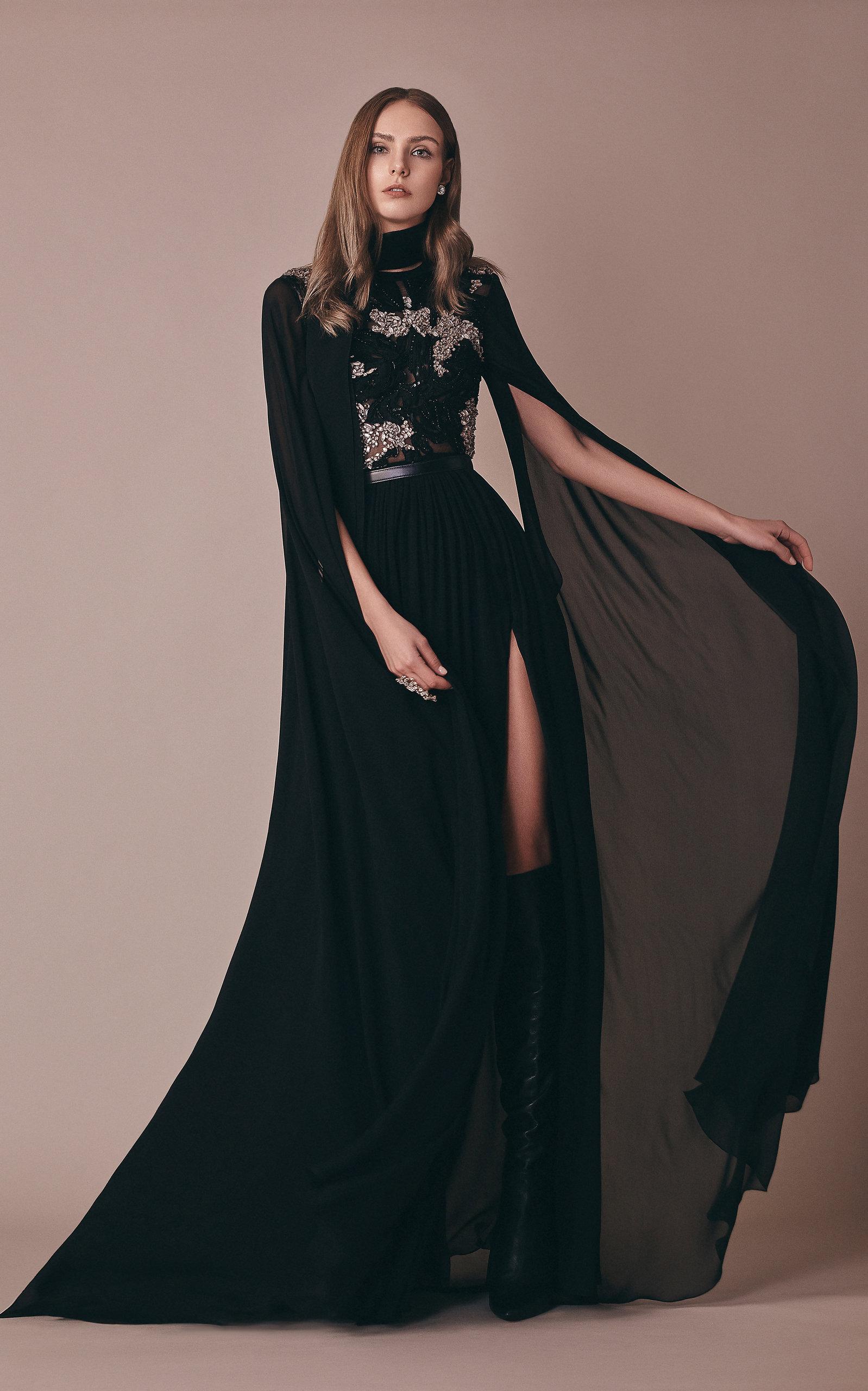 Zuhair Murad chain-embellished Cape Gown - Farfetch