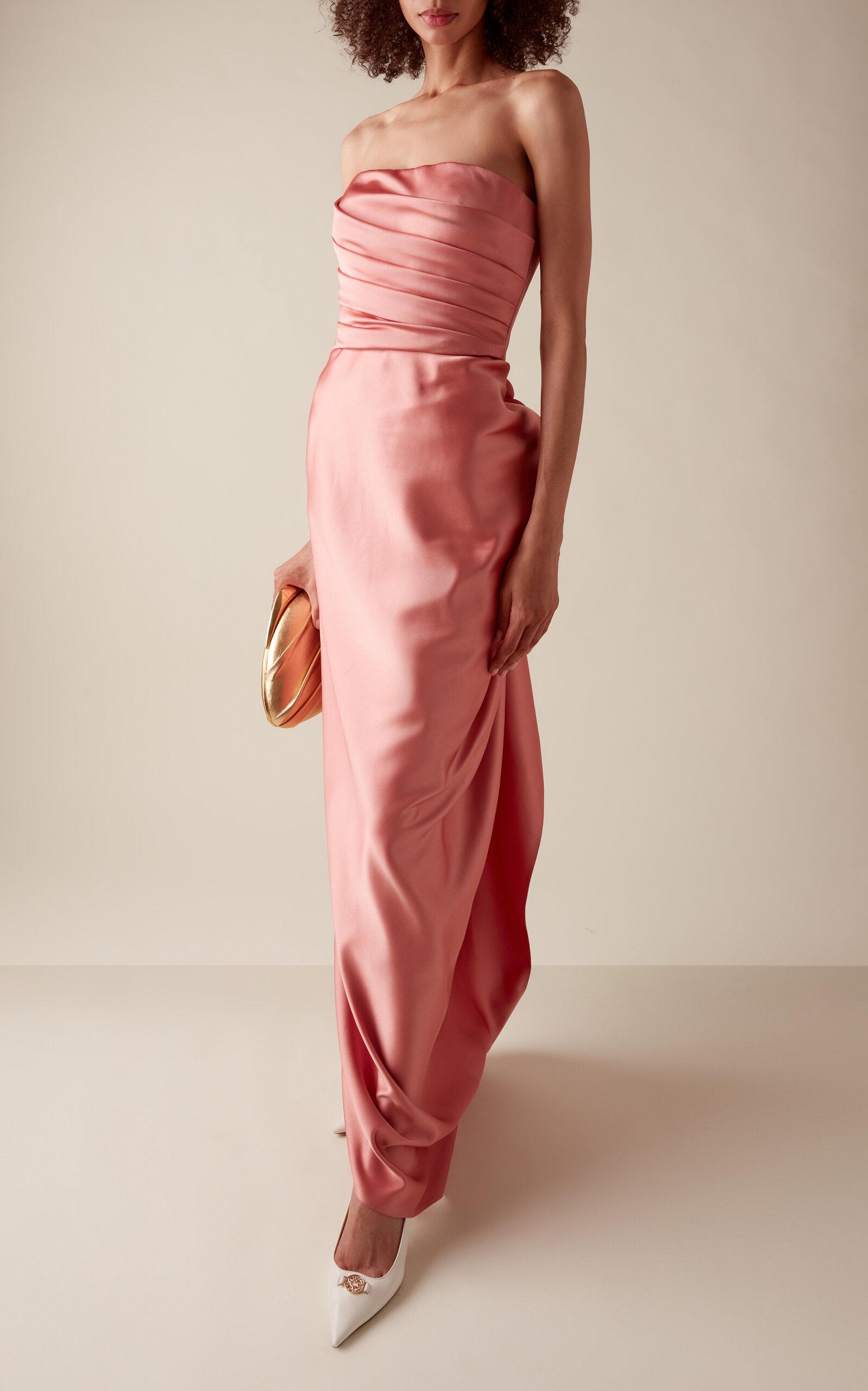 Elie Saab Floral-Appliqud Duchess Satin Maxi Dress in Pink | Lyst Elie Saab Floral-Appliqud Duchess Satin Maxi Dress in Pink | Lyst