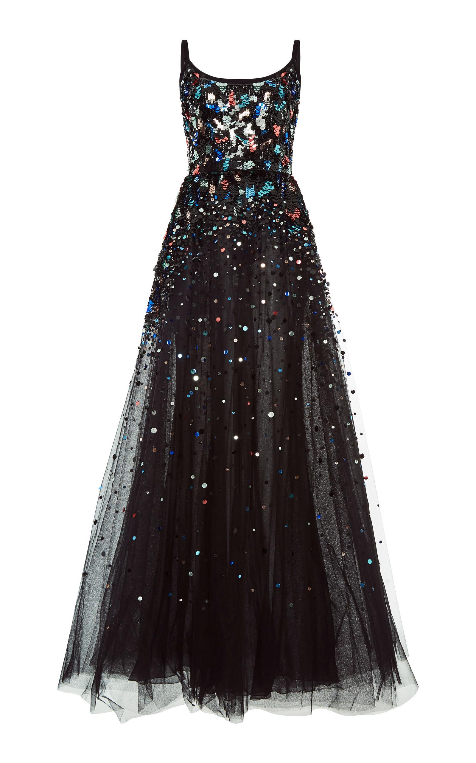 Elie Saab Sequin Embroidered Tulle Gown ...