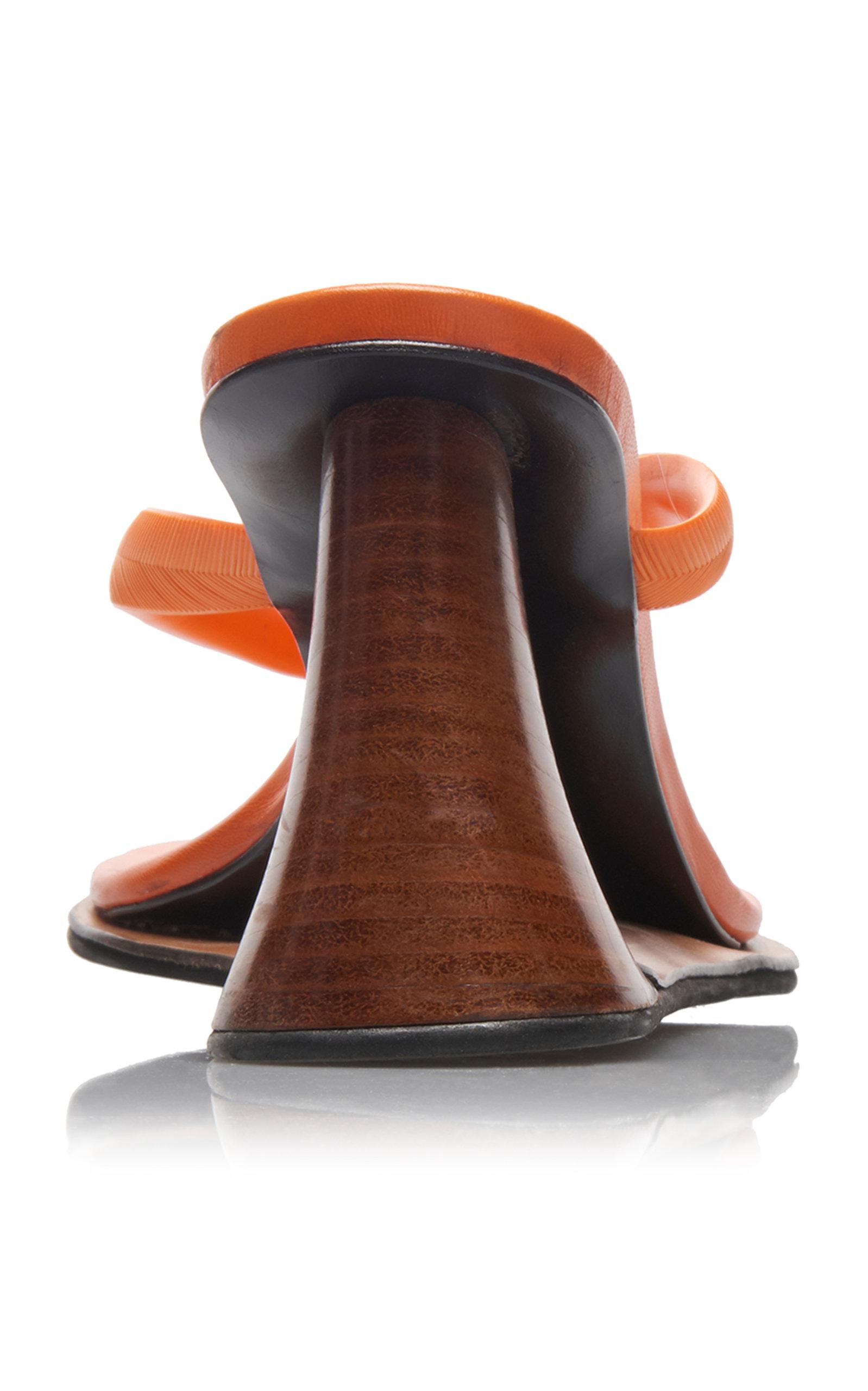 Marni Reverse Leather Thong Sandals in Orange - Lyst