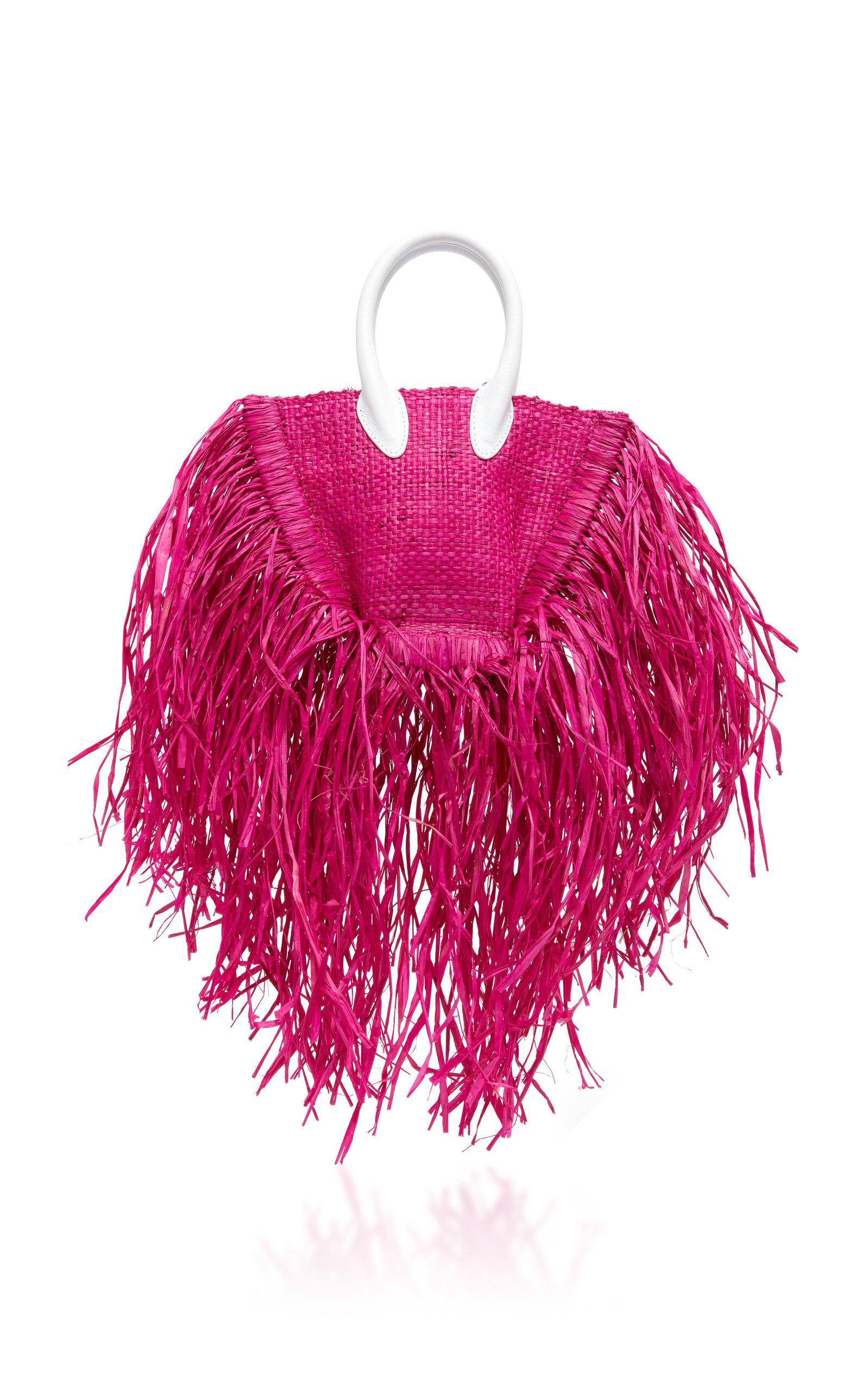 Jacquemus Le Petit Baci Fringed Straw Bag in Pink | Lyst