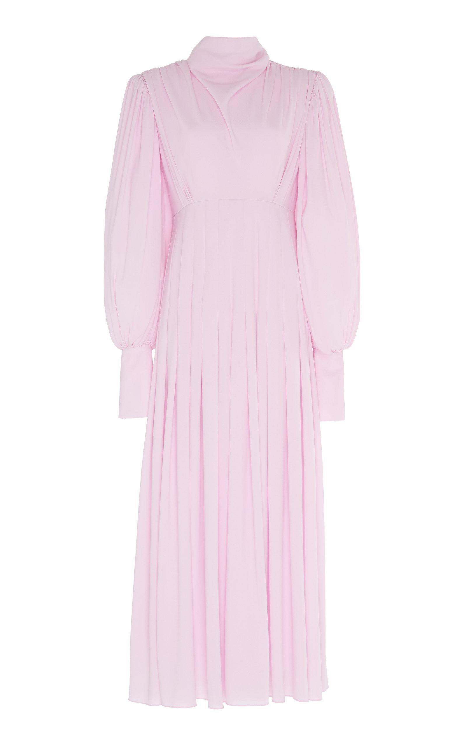 Emilia Wickstead Synthetic Roselle Longsleeve Crepe Dress in Pink Lyst