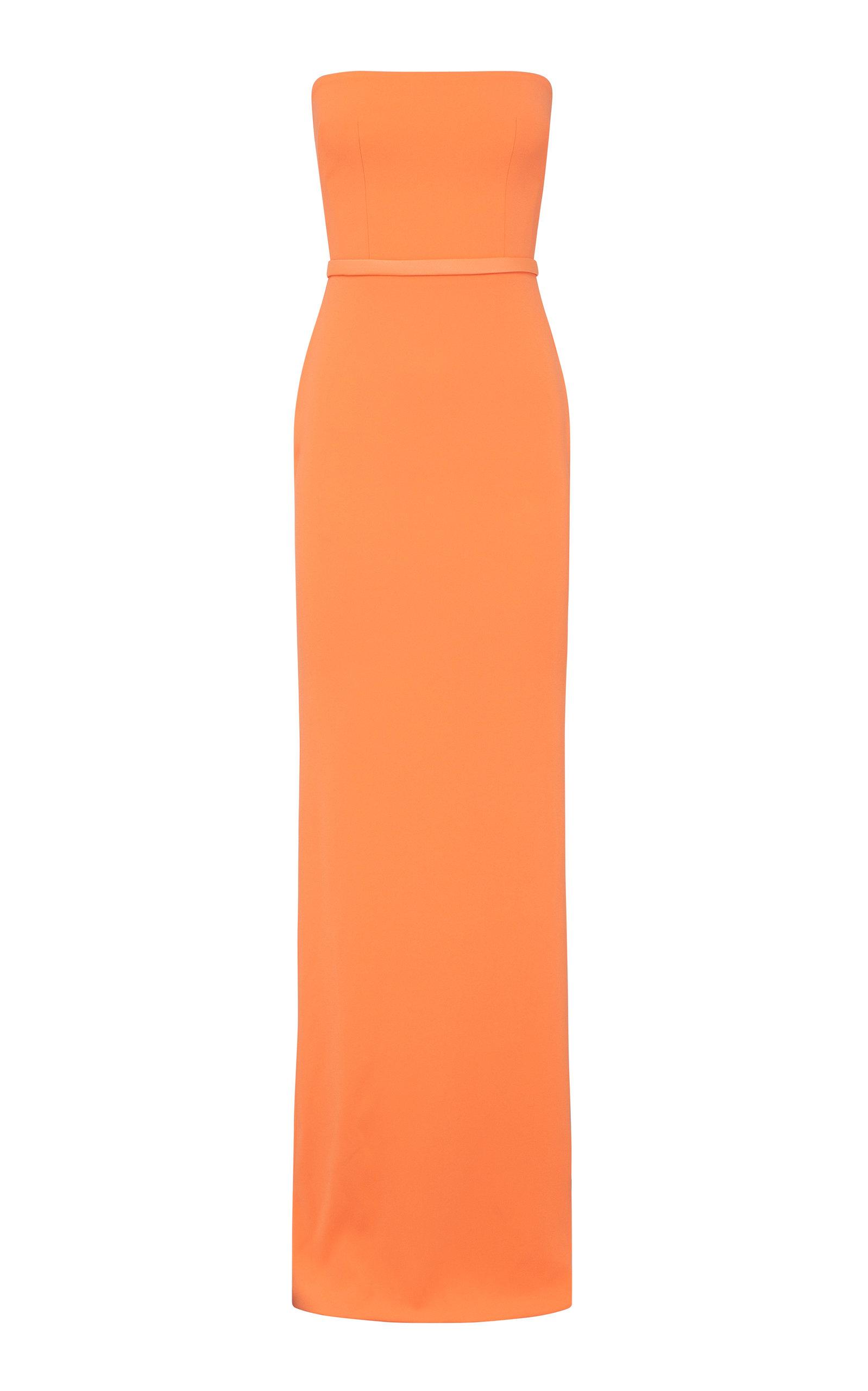 Alex Perry Cassidy Satin-crepe Strapless Column Gown in Orange | Lyst