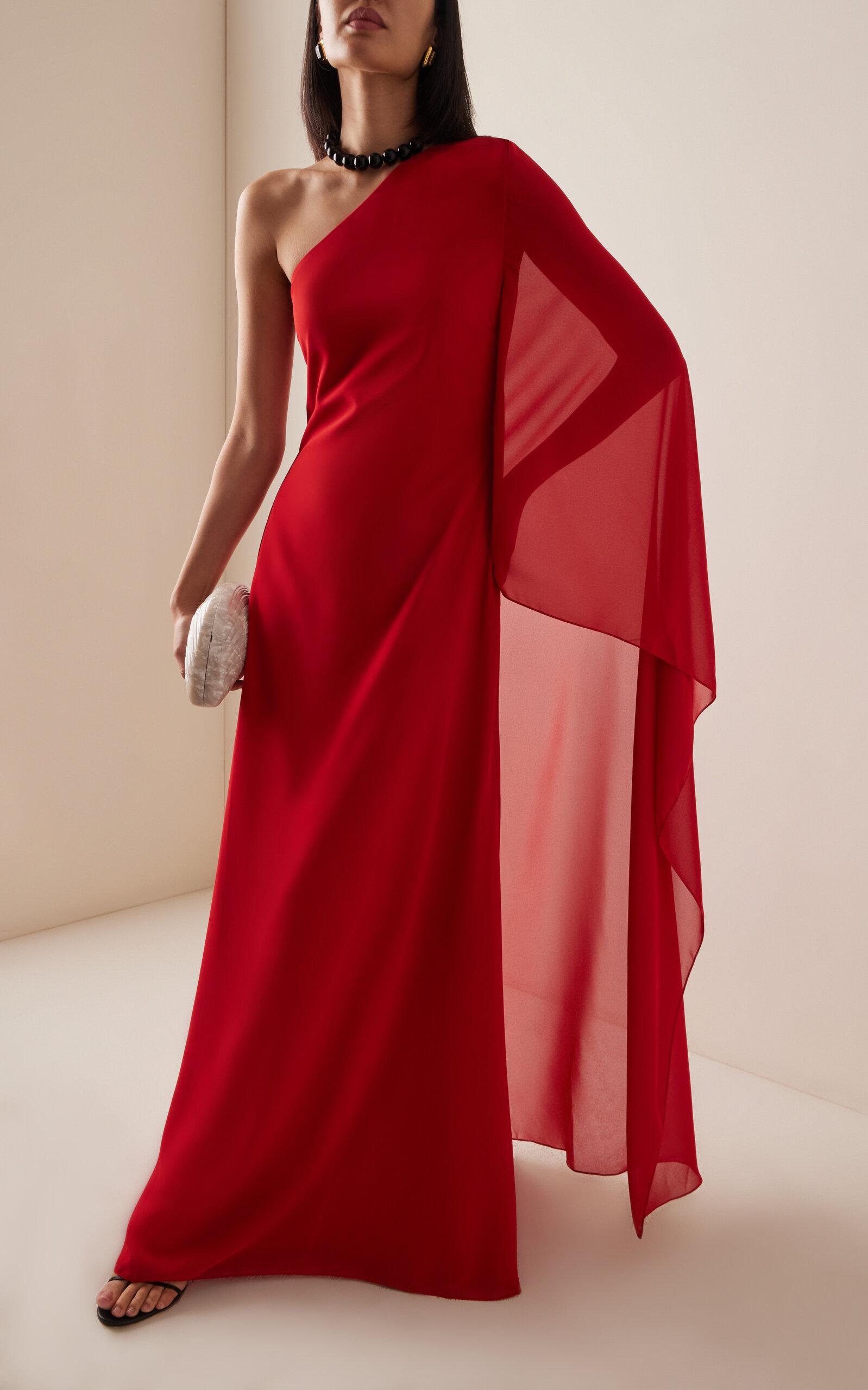 アンドレスド　ANDRESD layered cape dress Alice + Olivia Zenaida Maxi Cape Dress | Saks Fifth Avenue