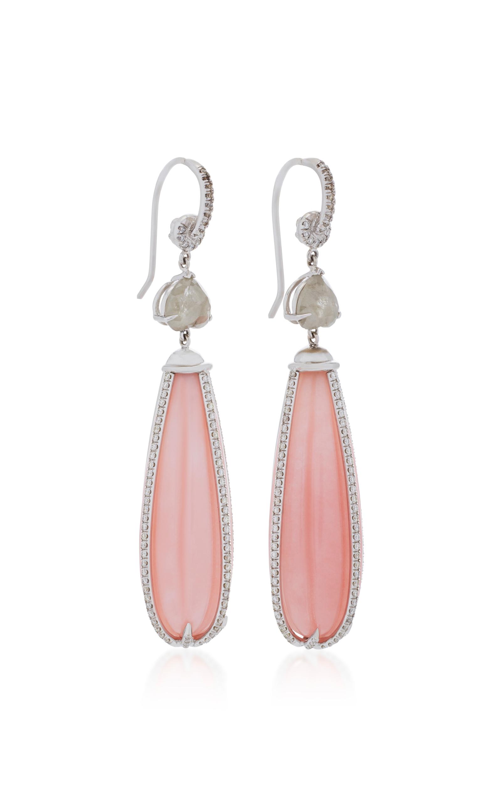 pink opal drop earrings