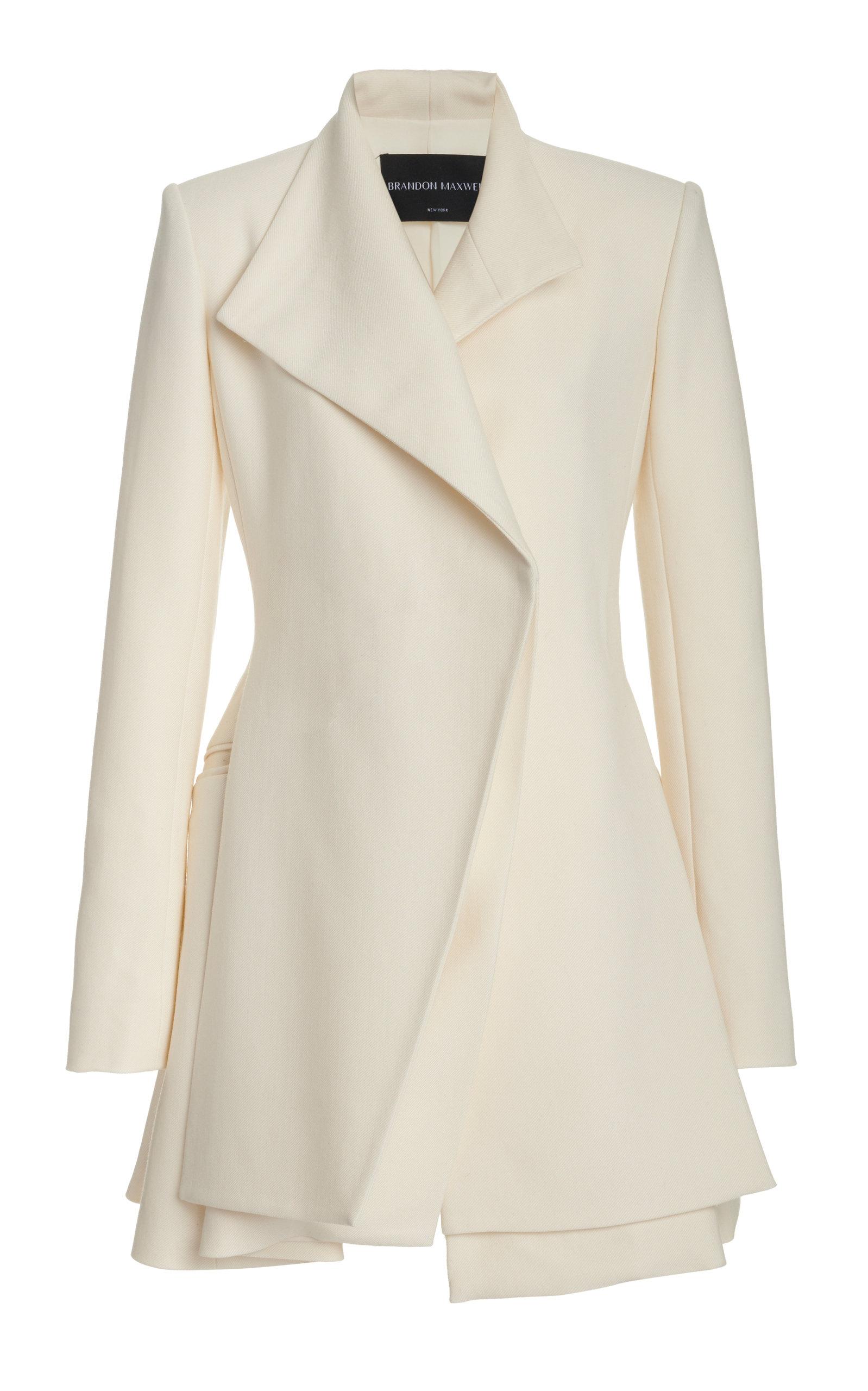 Brandon Maxwell Layered Wool-silk Mini Blazer Dress in White | Lyst