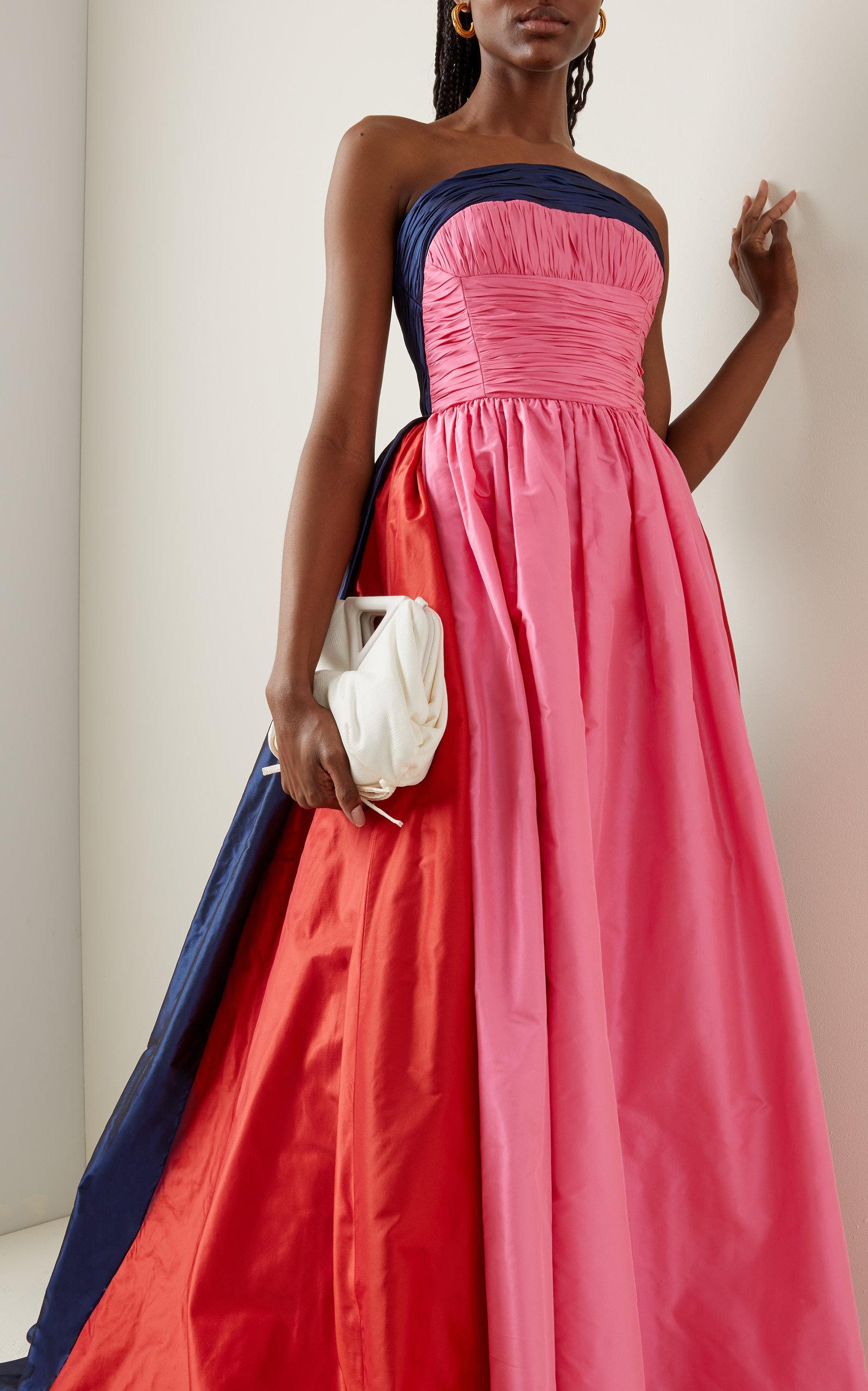 Ruched Silk Taffeta Gown 