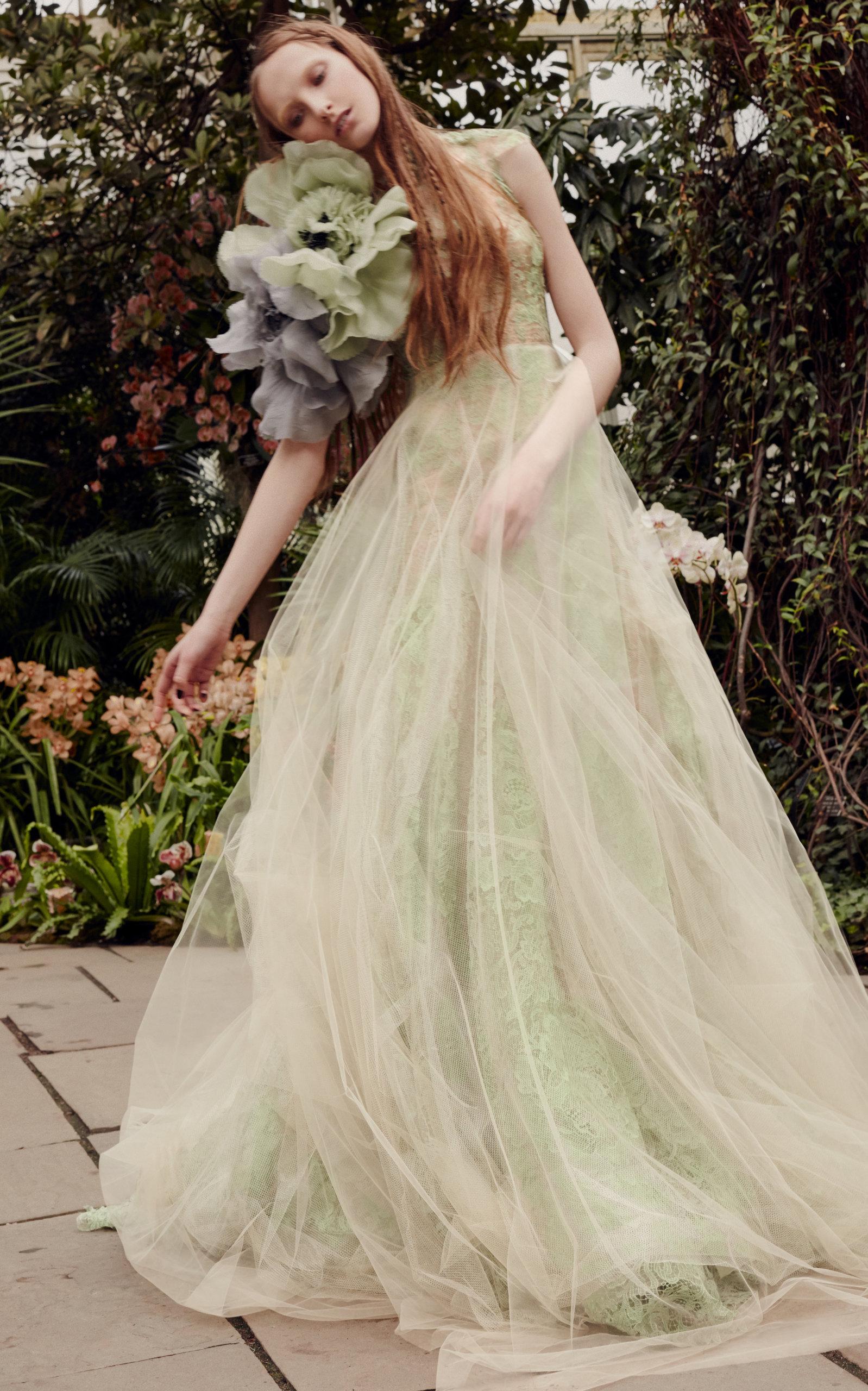 green emerald velvet dress Vera Wang: Mael main image 0