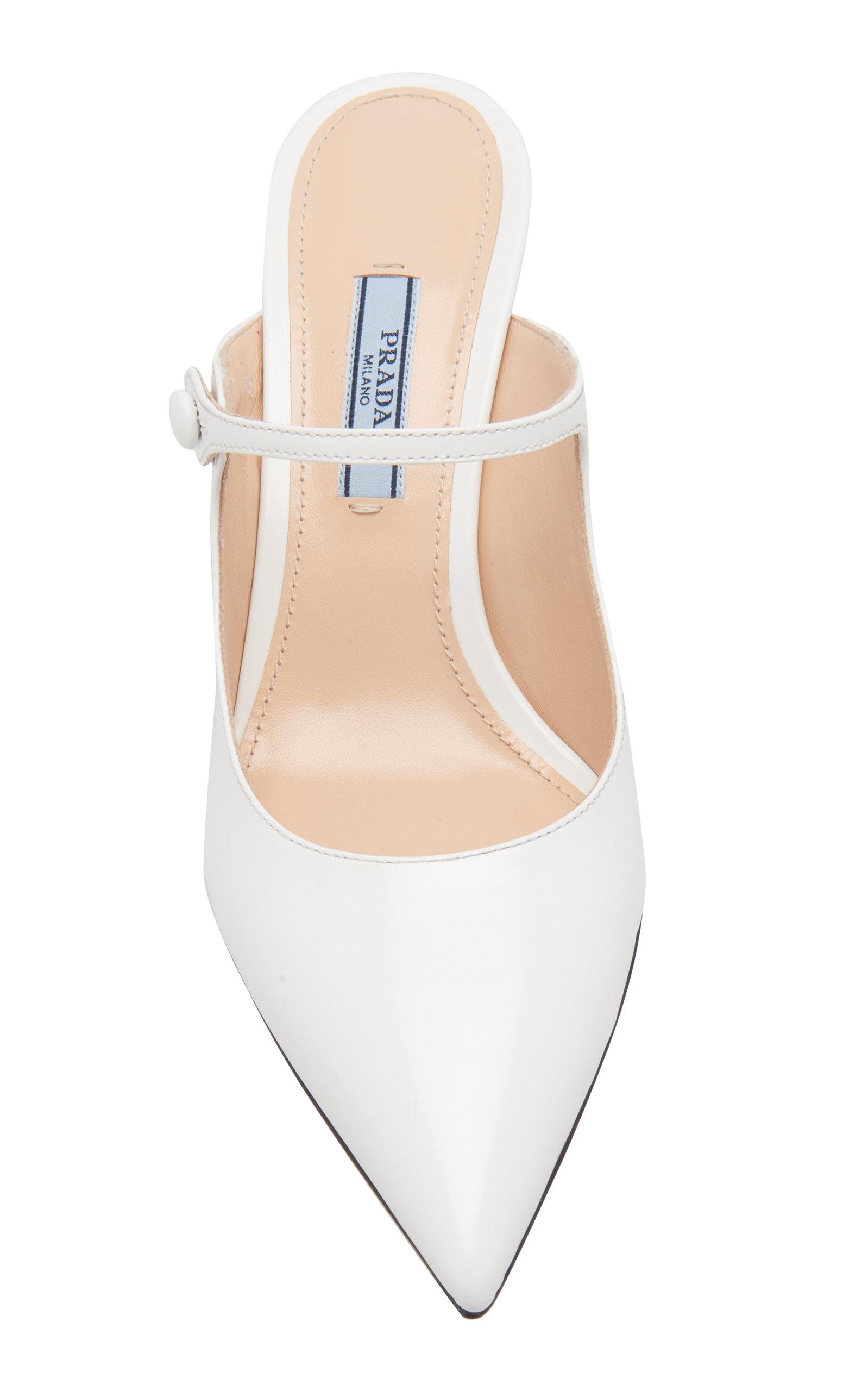 white prada mules