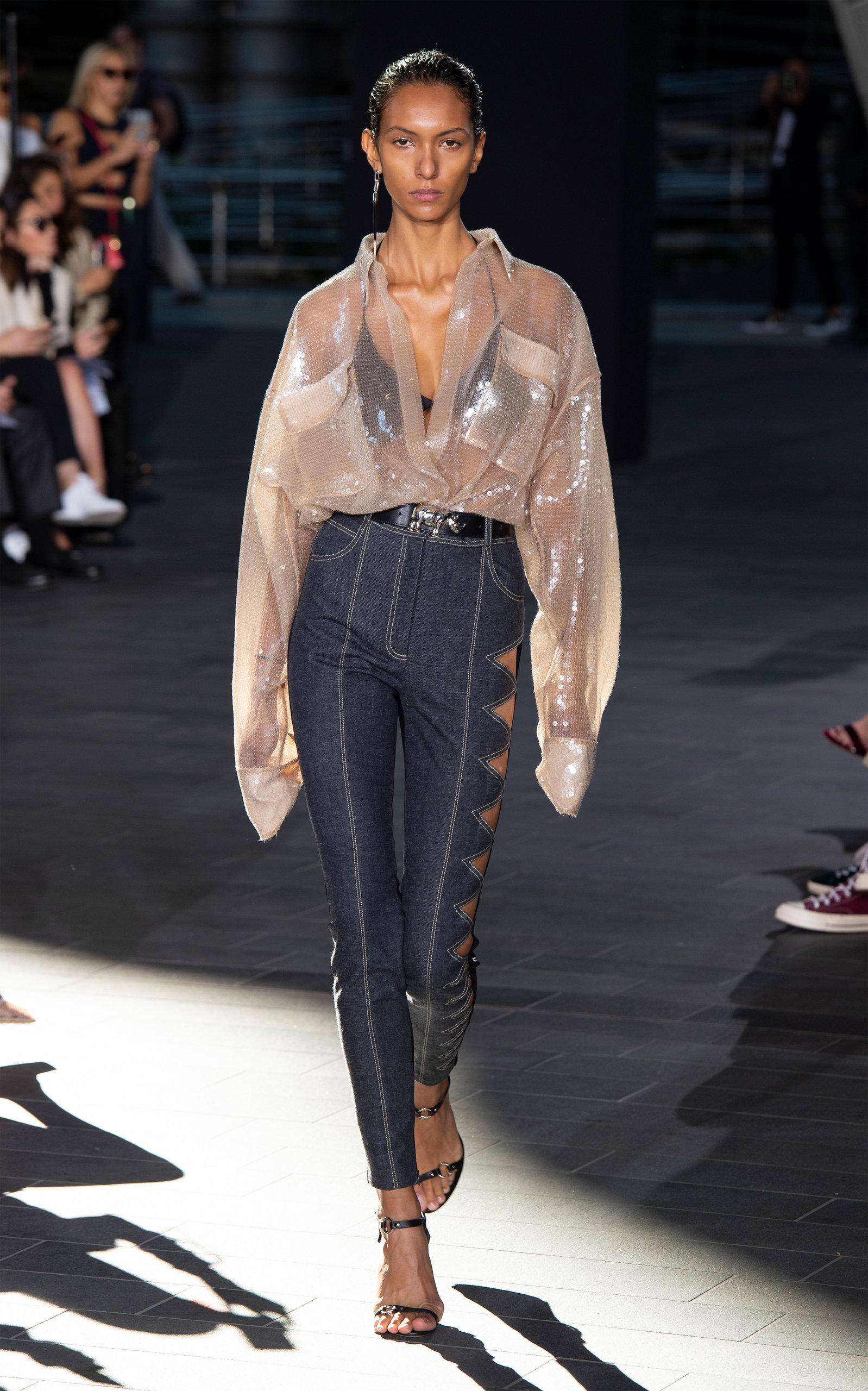 Oversized Sheer Sequin Shirt